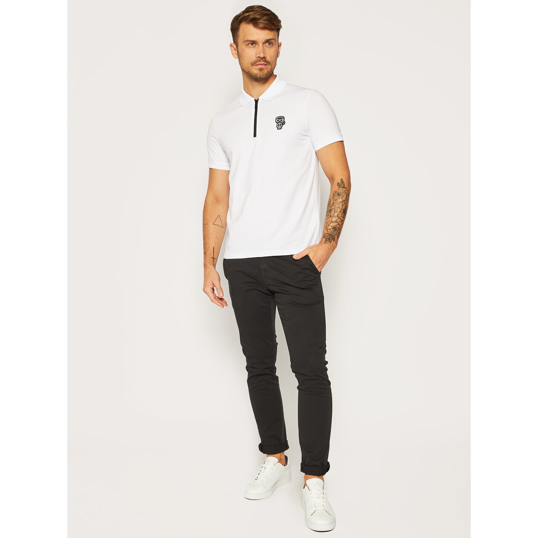 KARL LAGERFELD Polo majica 745 080 502 221 Bela Regular Fit - Pepit.si