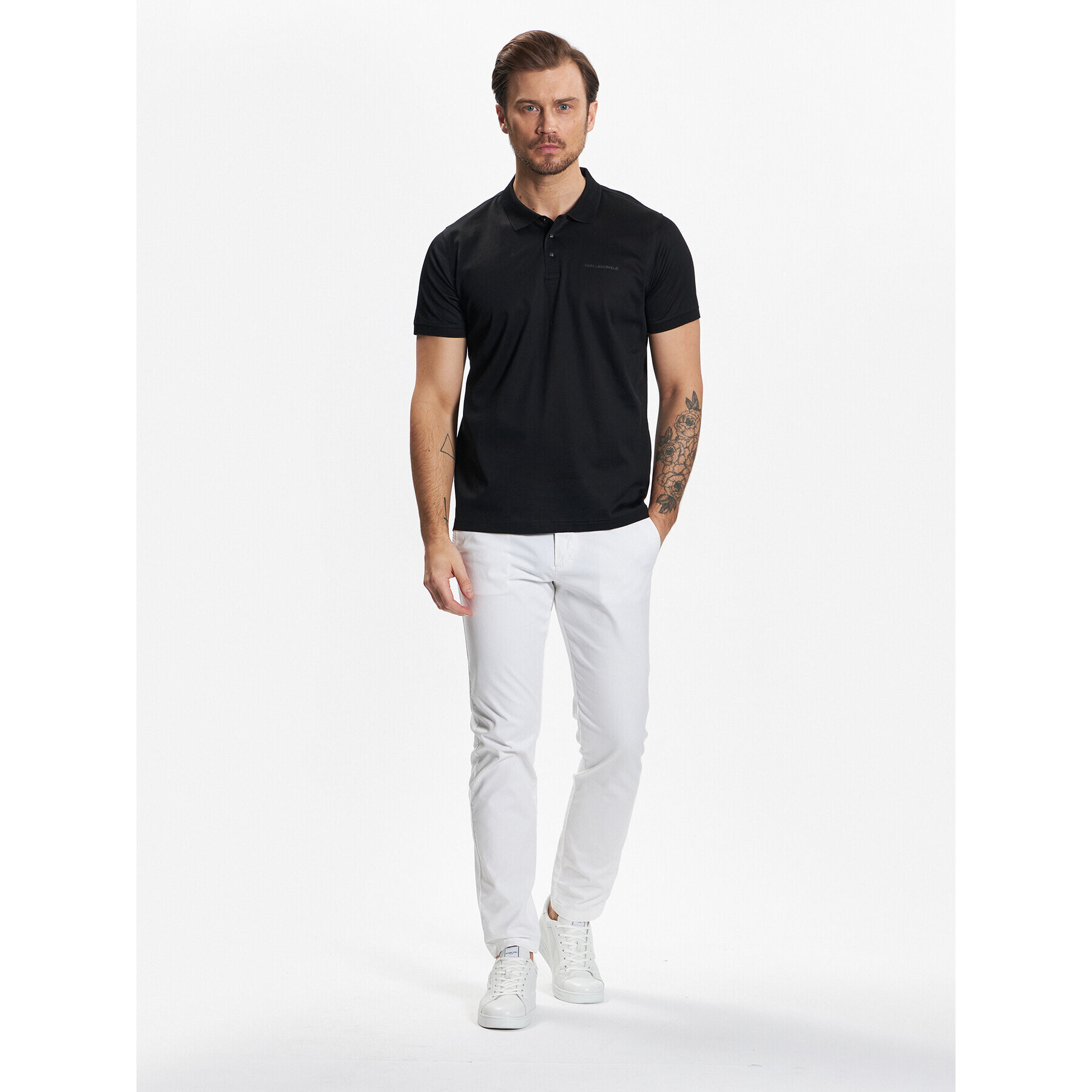 KARL LAGERFELD Polo majica 745000 532200 Črna Regular Fit - Pepit.si