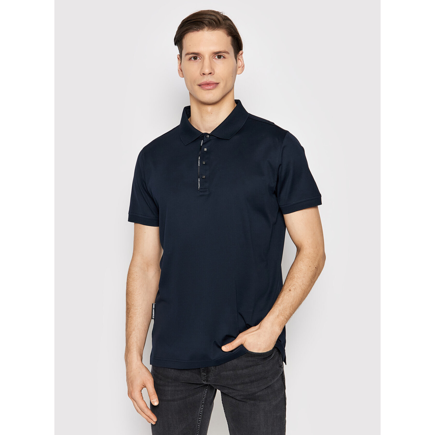 KARL LAGERFELD Polo majica 745001 521200 Mornarsko modra Regular Fit - Pepit.si