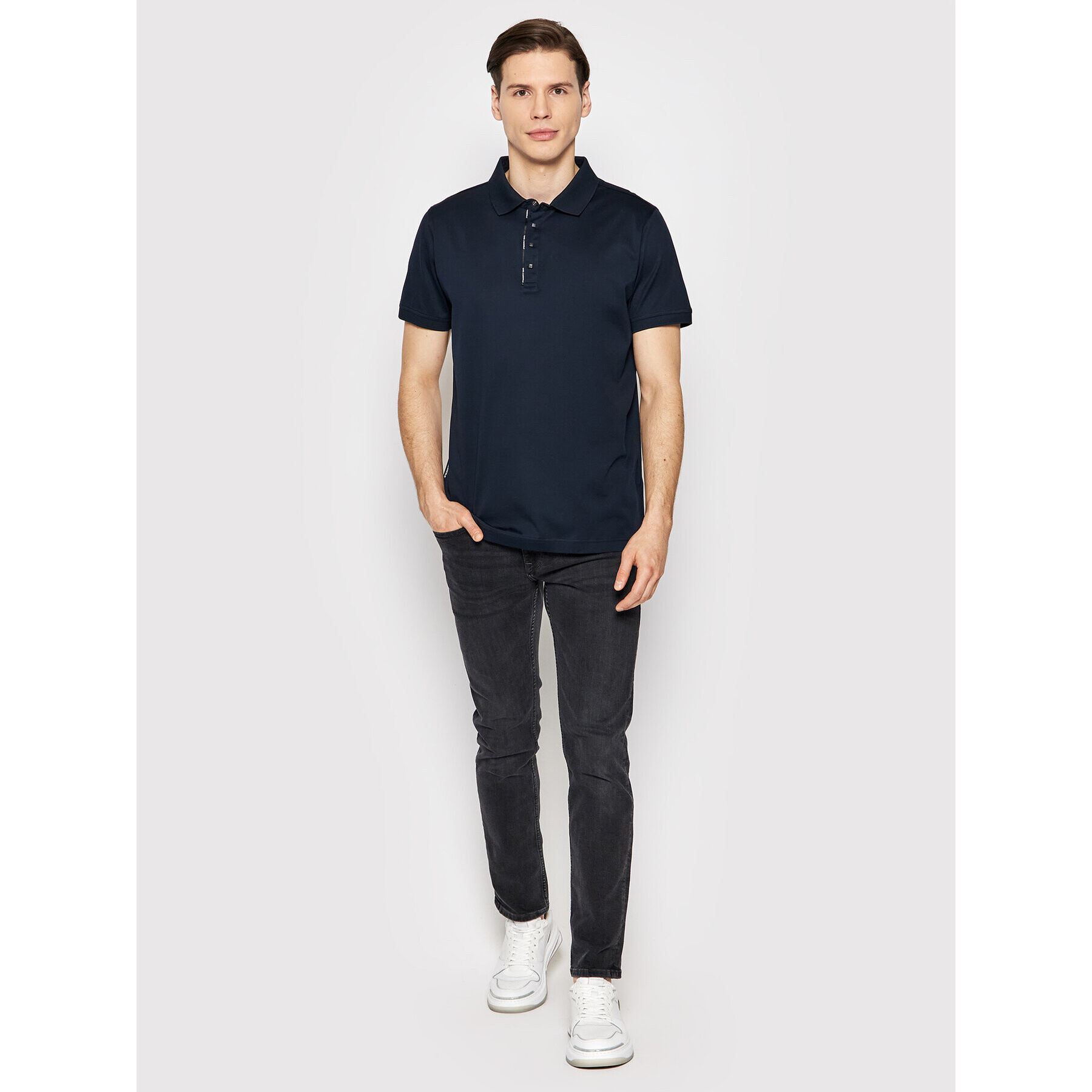 KARL LAGERFELD Polo majica 745001 521200 Mornarsko modra Regular Fit - Pepit.si