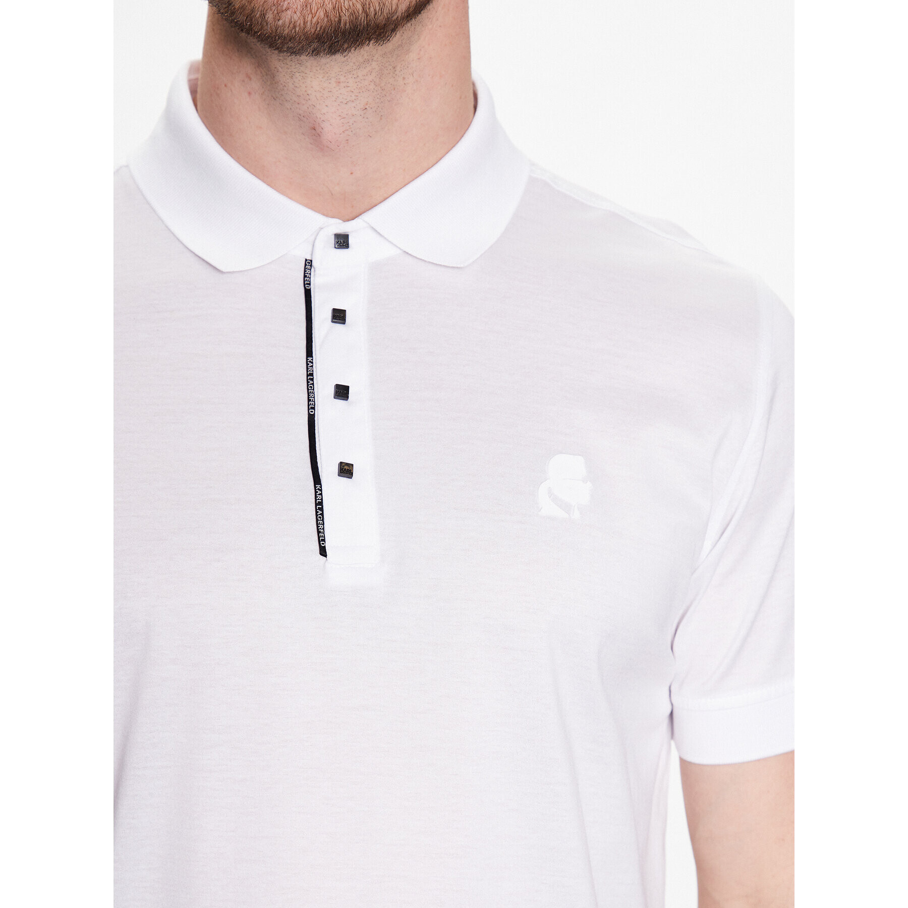 KARL LAGERFELD Polo majica 745001 532200 Bela Regular Fit - Pepit.si