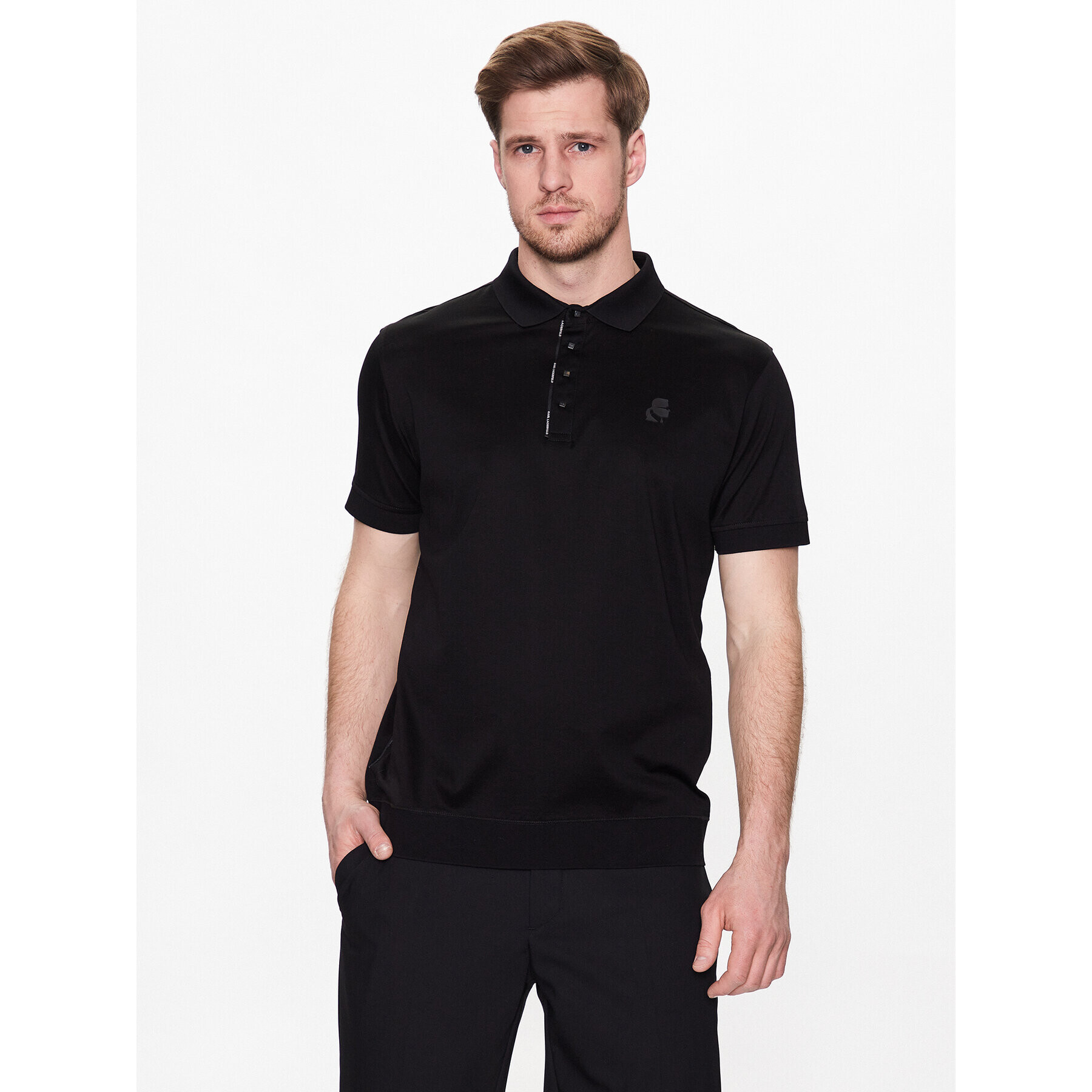 KARL LAGERFELD Polo majica 745001 532200 Črna Regular Fit - Pepit.si