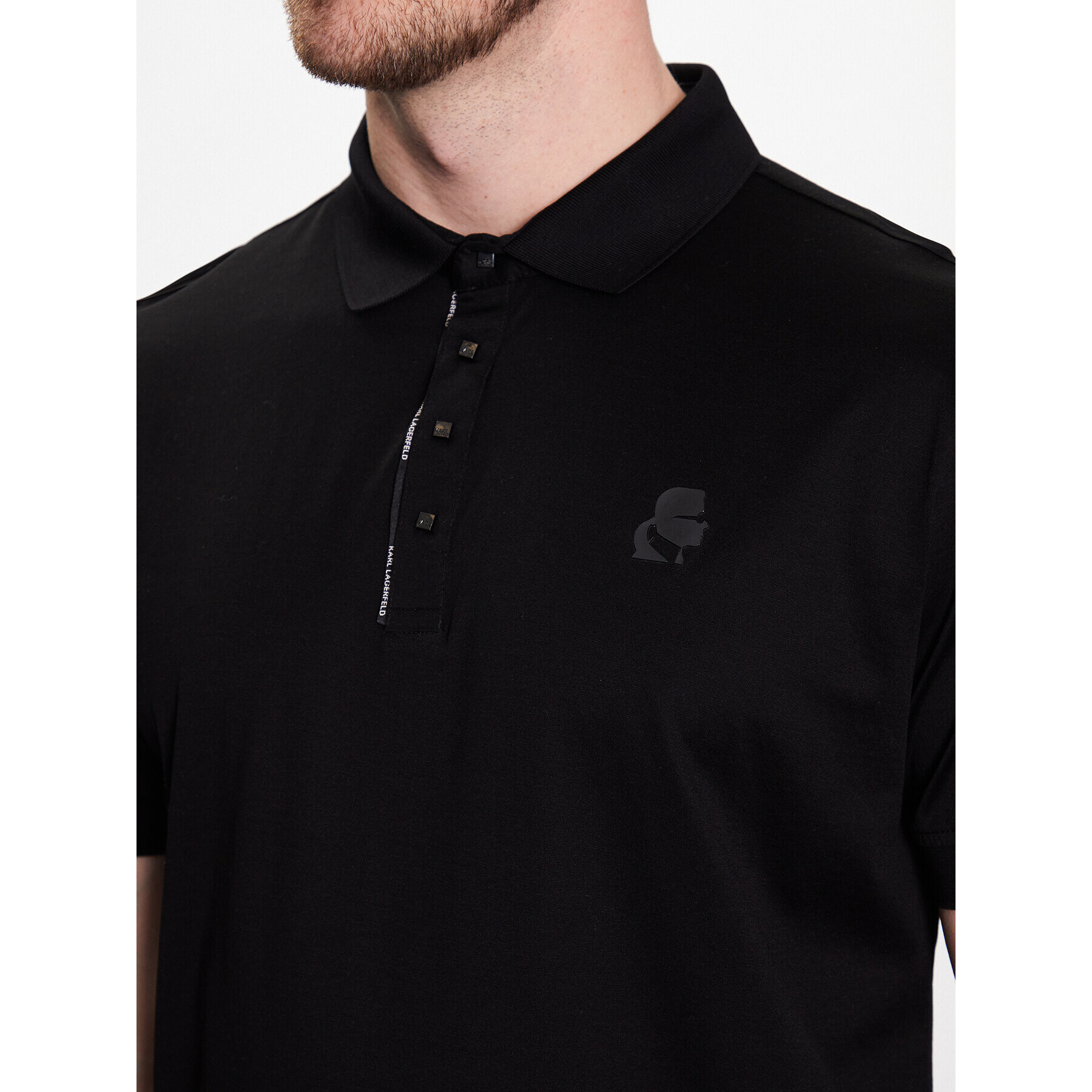 KARL LAGERFELD Polo majica 745001 532200 Črna Regular Fit - Pepit.si