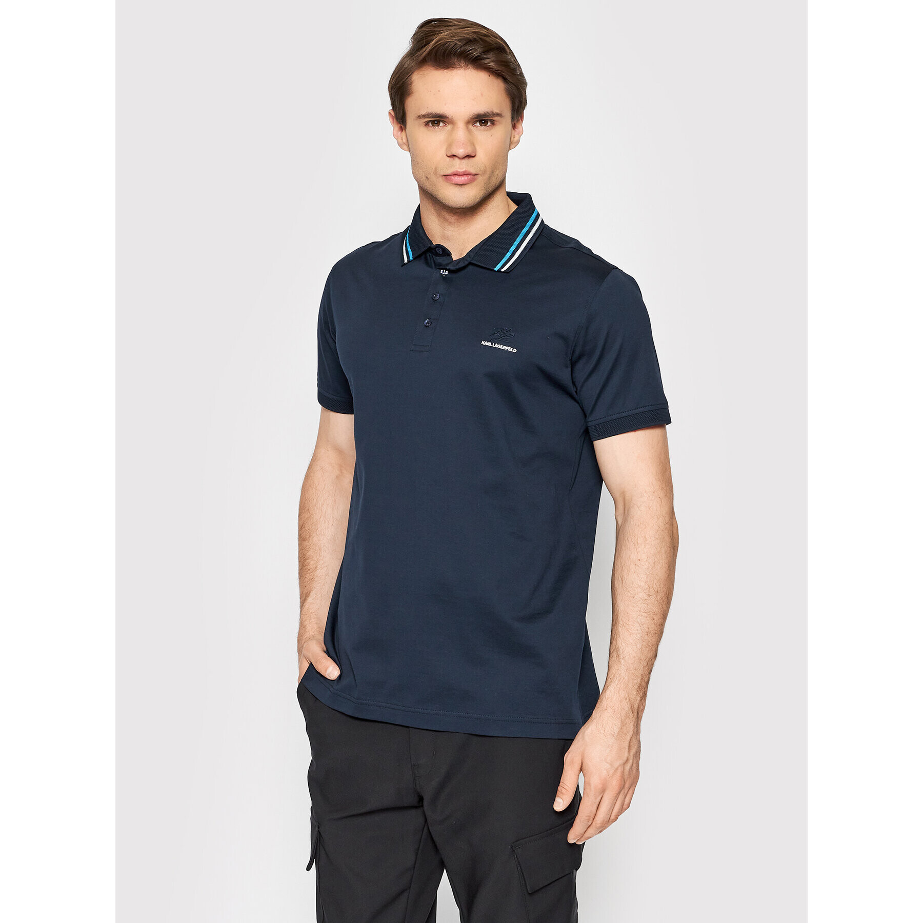 KARL LAGERFELD Polo majica 745002 511200 Mornarsko modra Regular Fit - Pepit.si