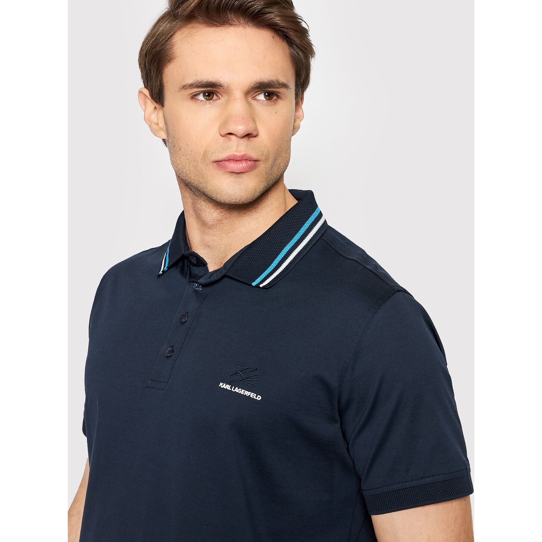 KARL LAGERFELD Polo majica 745002 511200 Mornarsko modra Regular Fit - Pepit.si