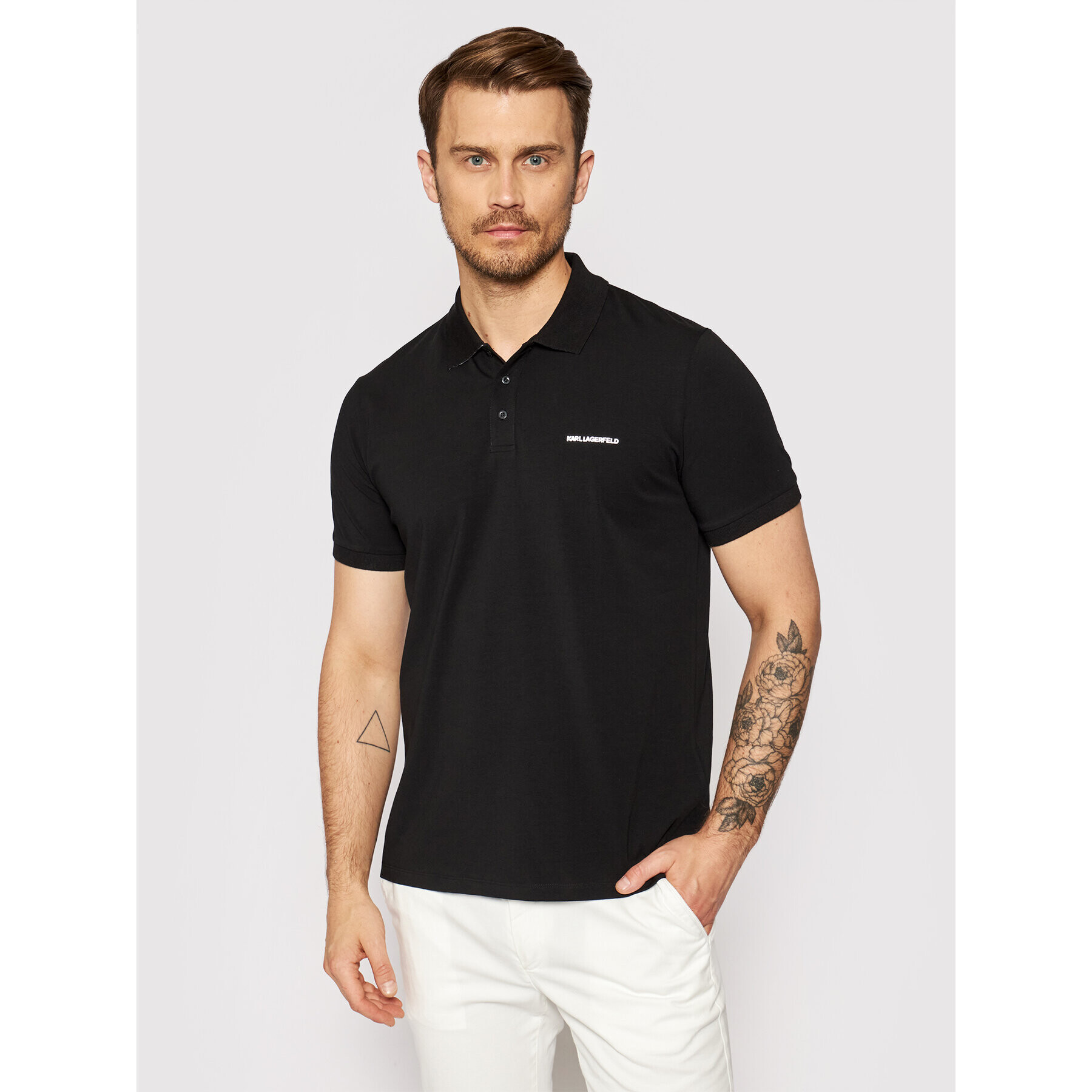 KARL LAGERFELD Polo majica 745015 511221 Črna Regular Fit - Pepit.si