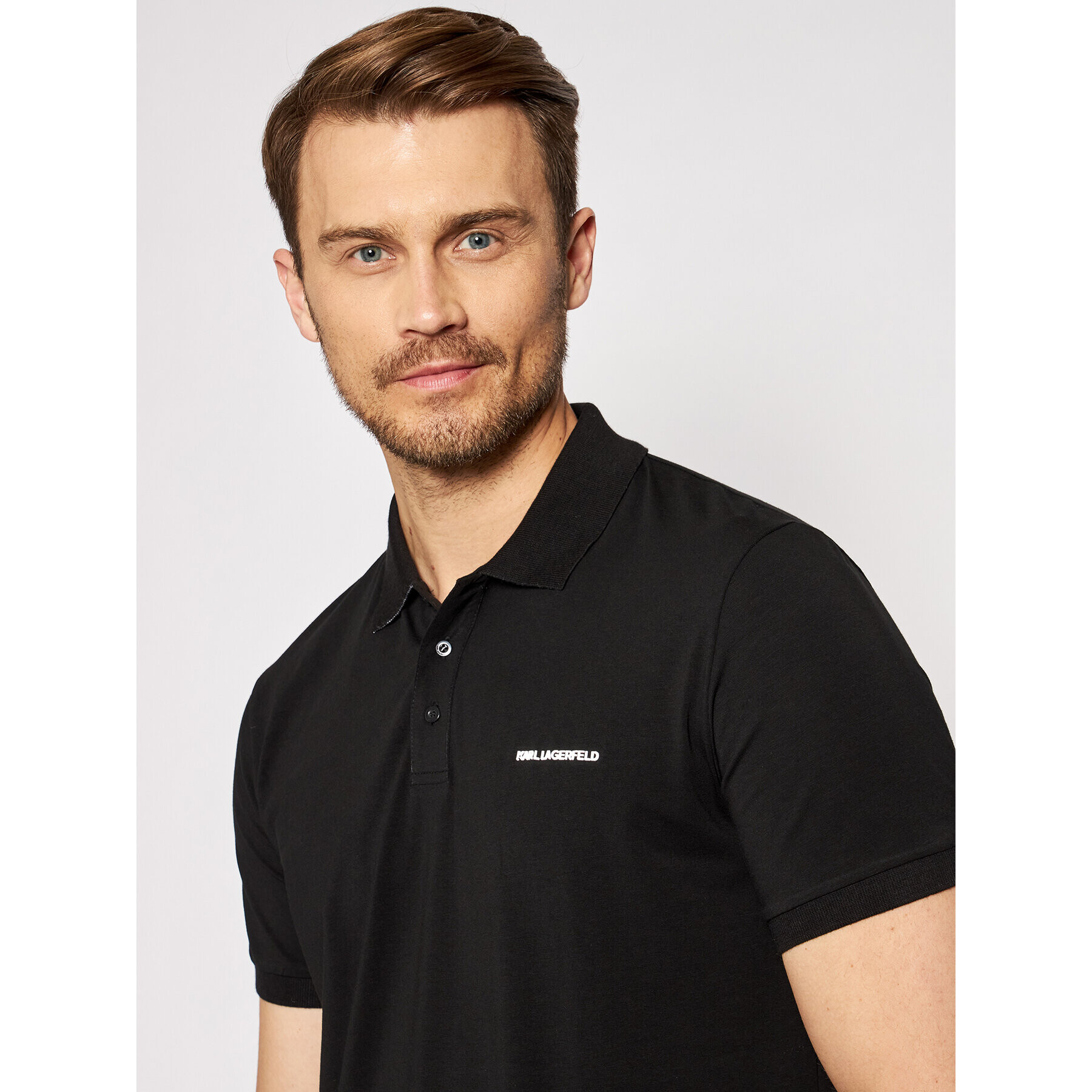 KARL LAGERFELD Polo majica 745015 511221 Črna Regular Fit - Pepit.si