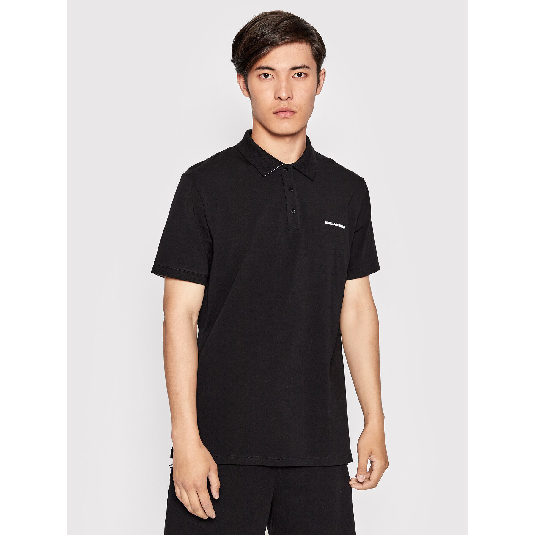 KARL LAGERFELD Polo majica 745015 521221 Črna Regular Fit - Pepit.si