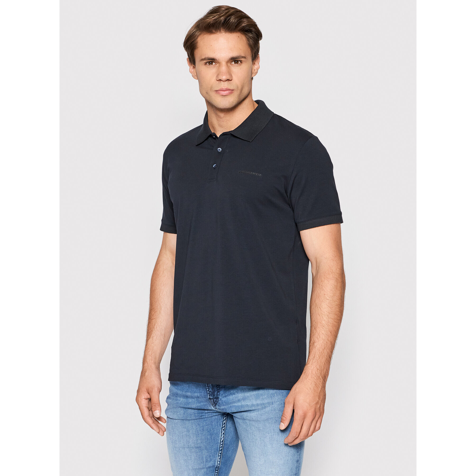 KARL LAGERFELD Polo majica 745015 521221 Mornarsko modra Regular Fit - Pepit.si