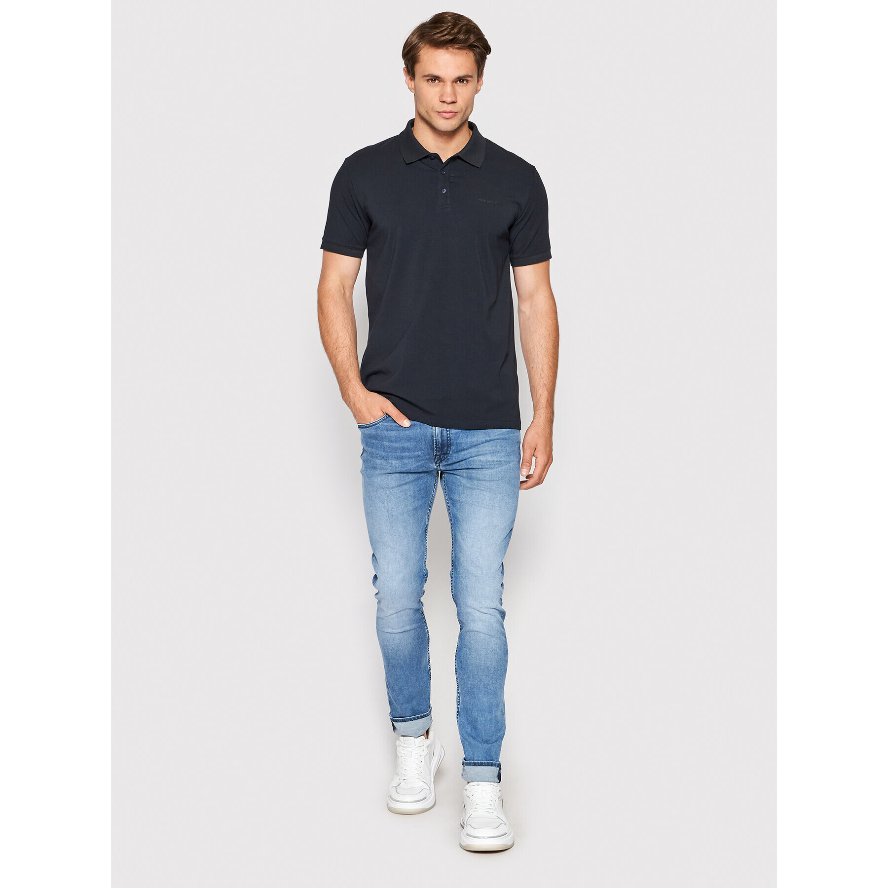 KARL LAGERFELD Polo majica 745015 521221 Mornarsko modra Regular Fit - Pepit.si