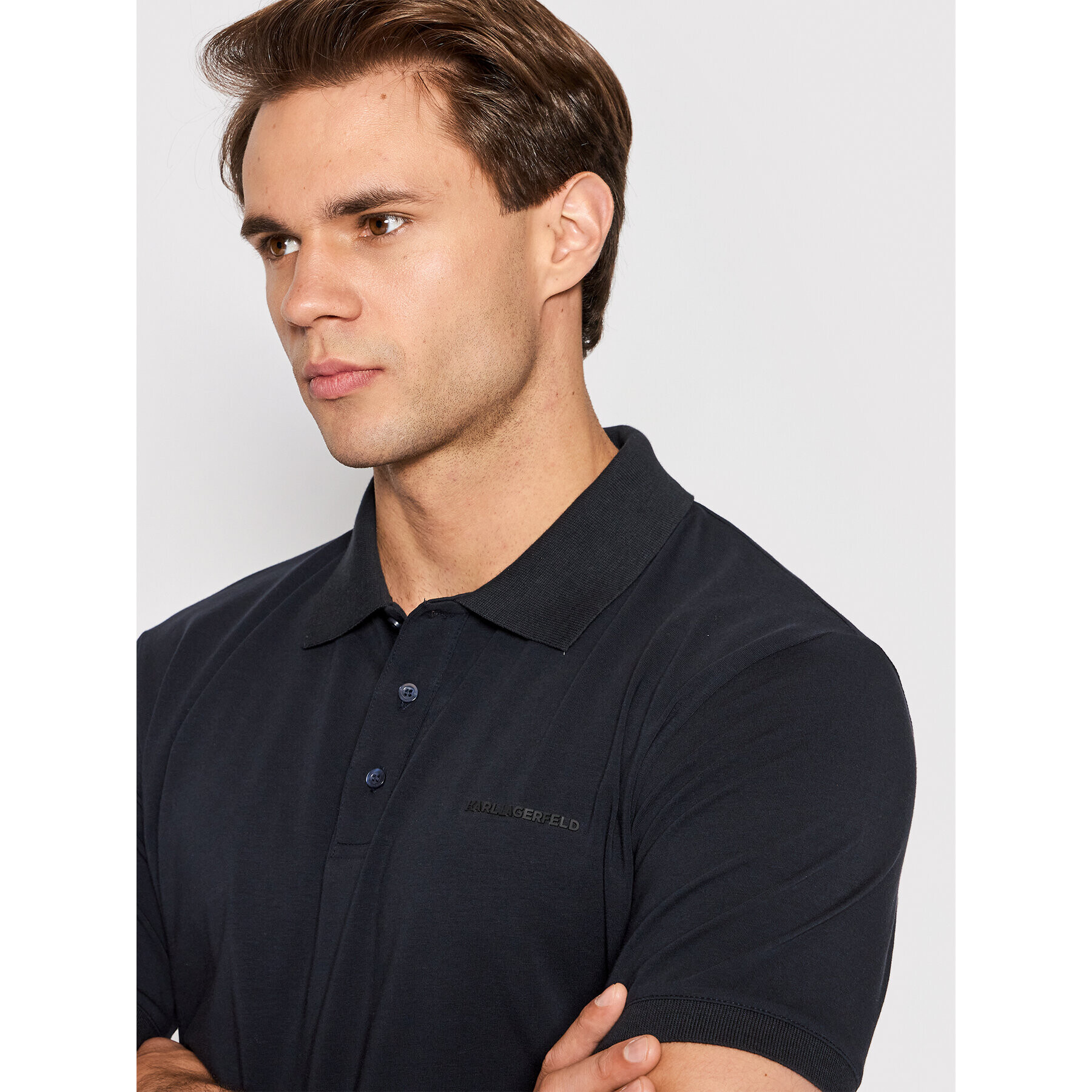 KARL LAGERFELD Polo majica 745015 521221 Mornarsko modra Regular Fit - Pepit.si