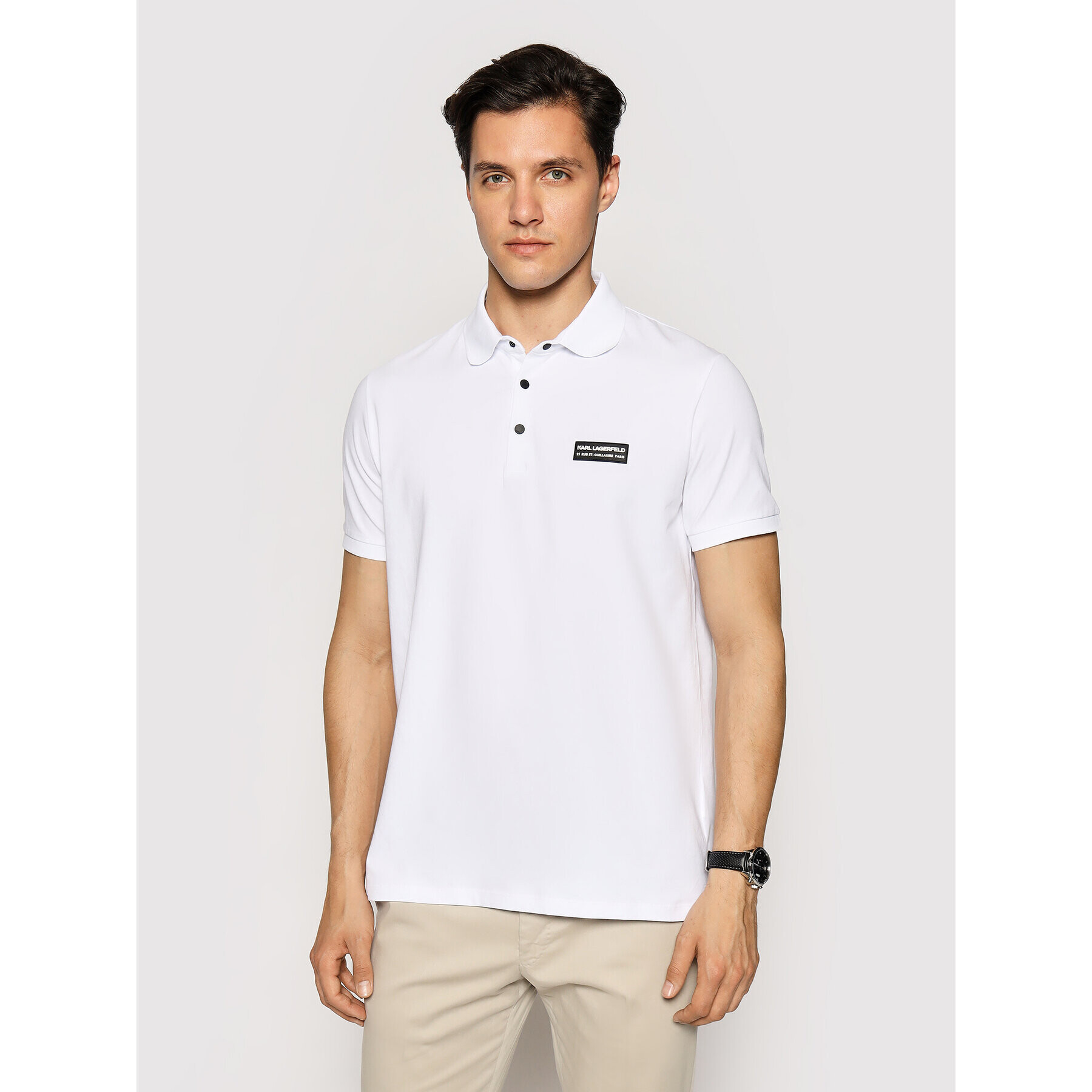 KARL LAGERFELD Polo majica 745016 511221 Bela Regular Fit - Pepit.si