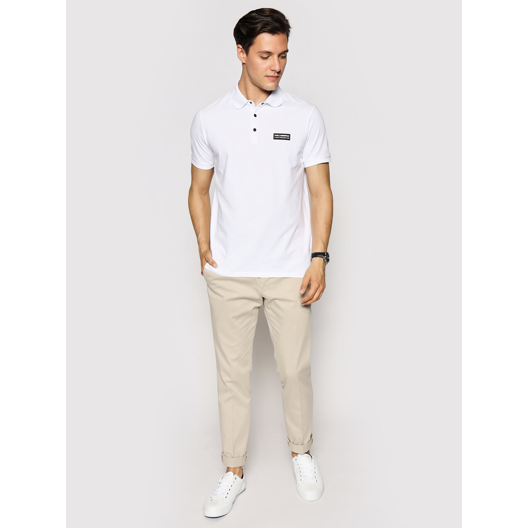 KARL LAGERFELD Polo majica 745016 511221 Bela Regular Fit - Pepit.si