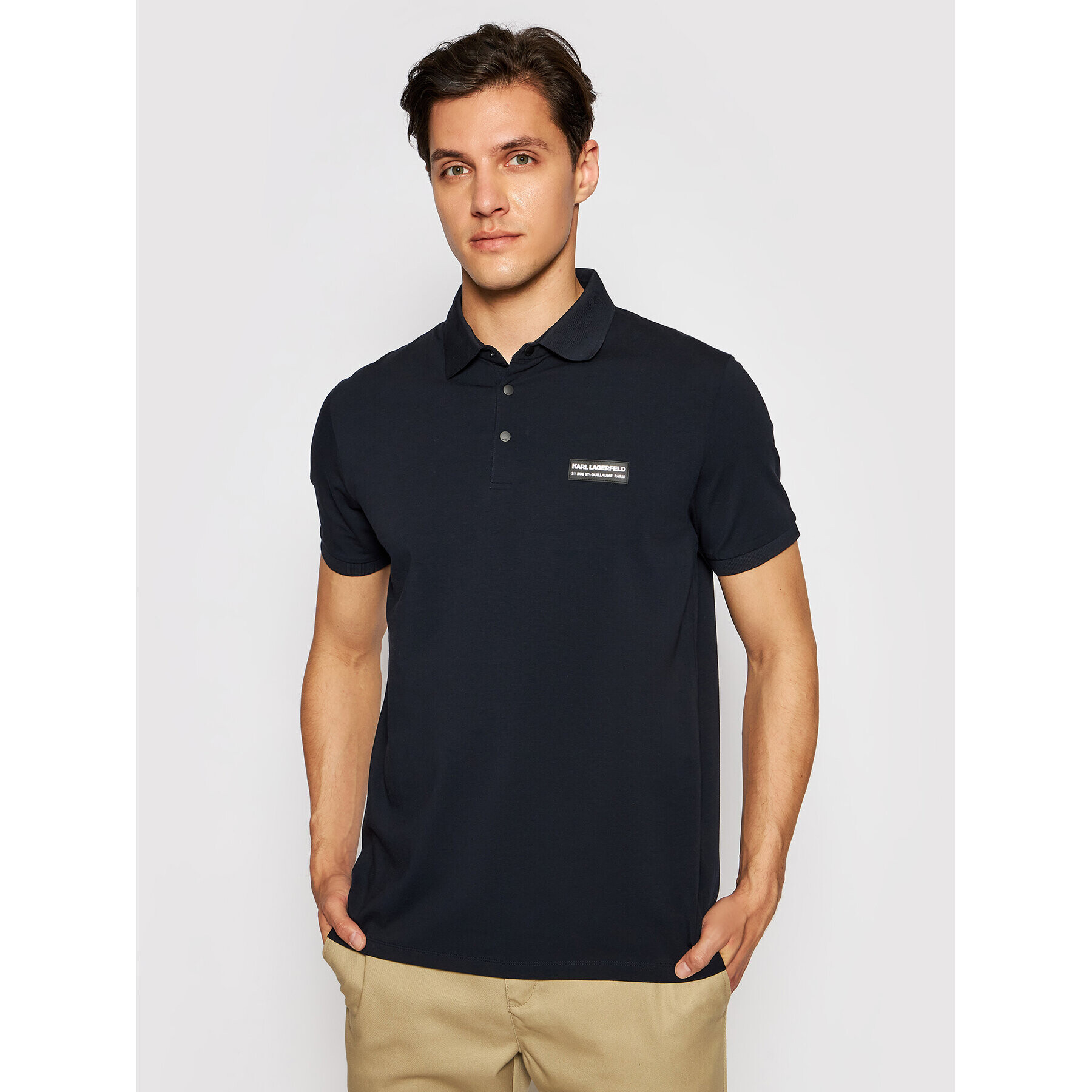 KARL LAGERFELD Polo majica 745016 511221 Mornarsko modra Regular Fit - Pepit.si