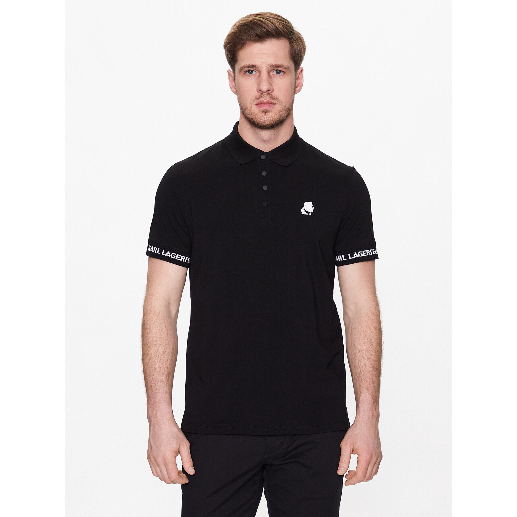 KARL LAGERFELD Polo majica 745018 532221 Črna Regular Fit - Pepit.si