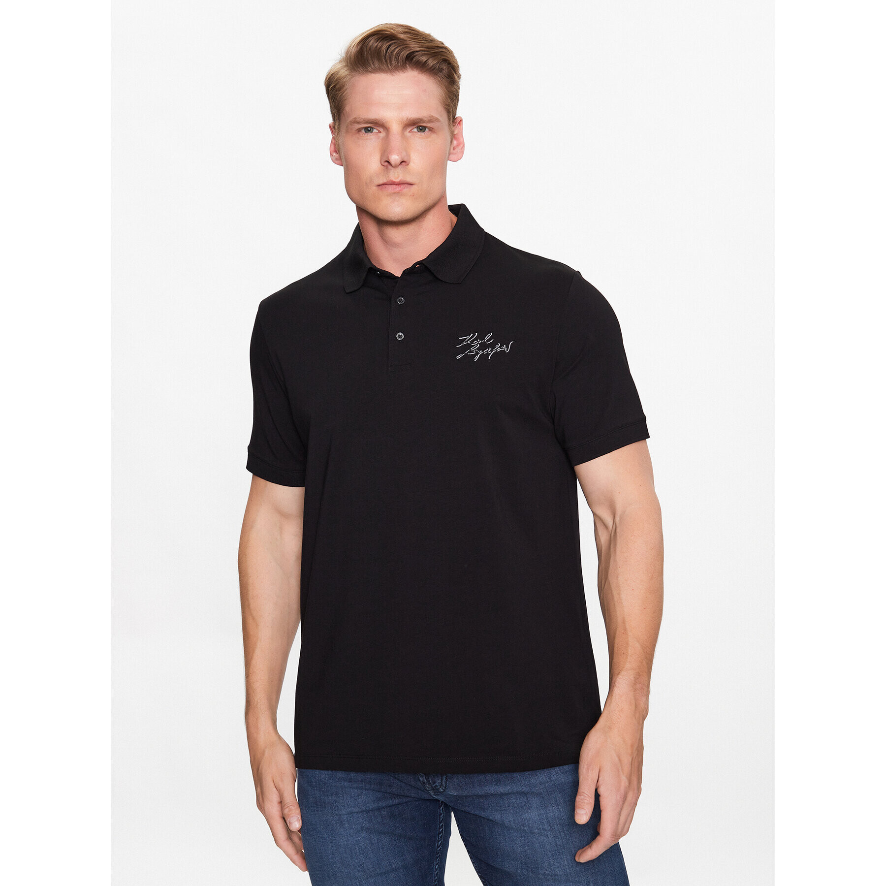 KARL LAGERFELD Polo majica 745019 532221 Črna Regular Fit - Pepit.si