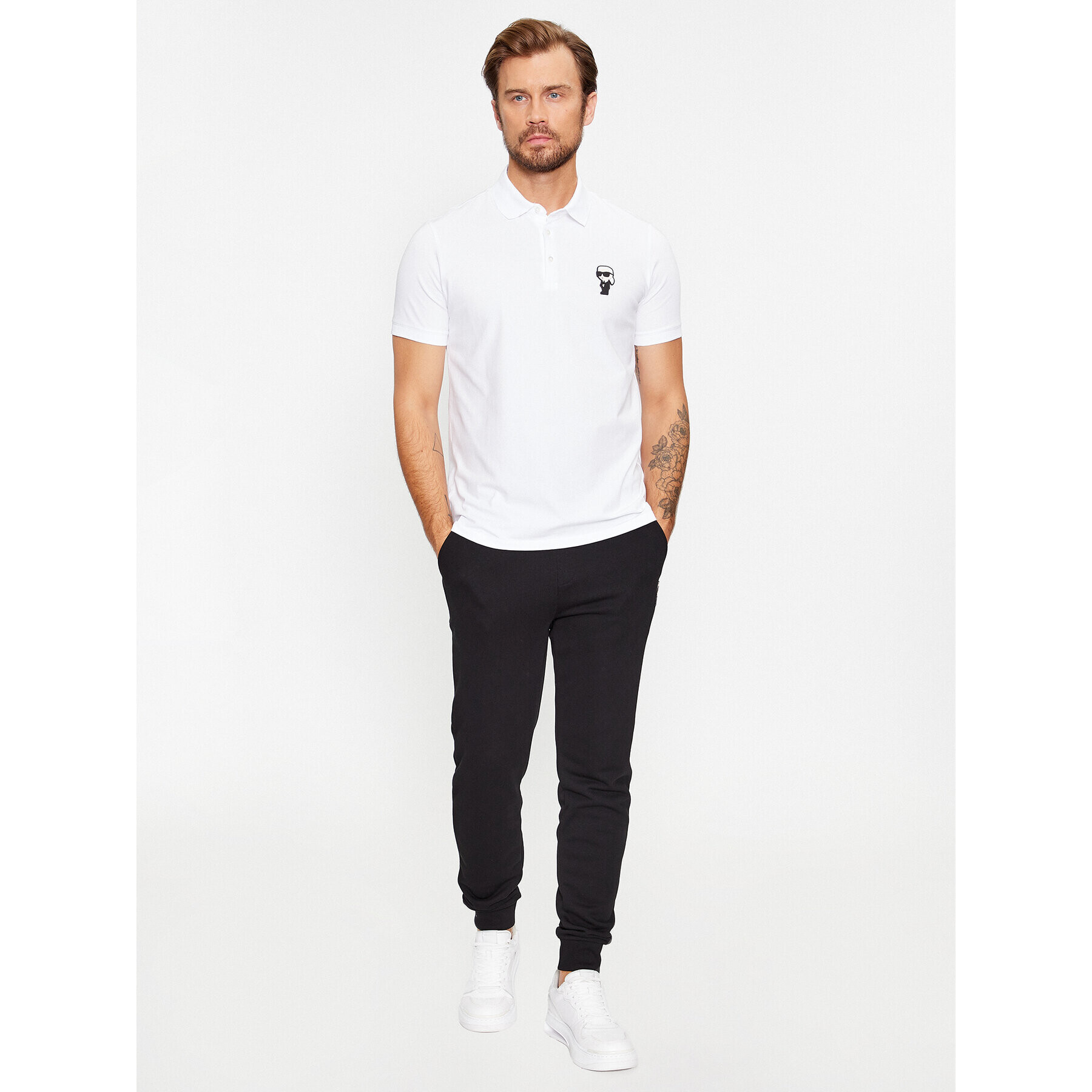 KARL LAGERFELD Polo majica 745022 500221 Bela Regular Fit - Pepit.si