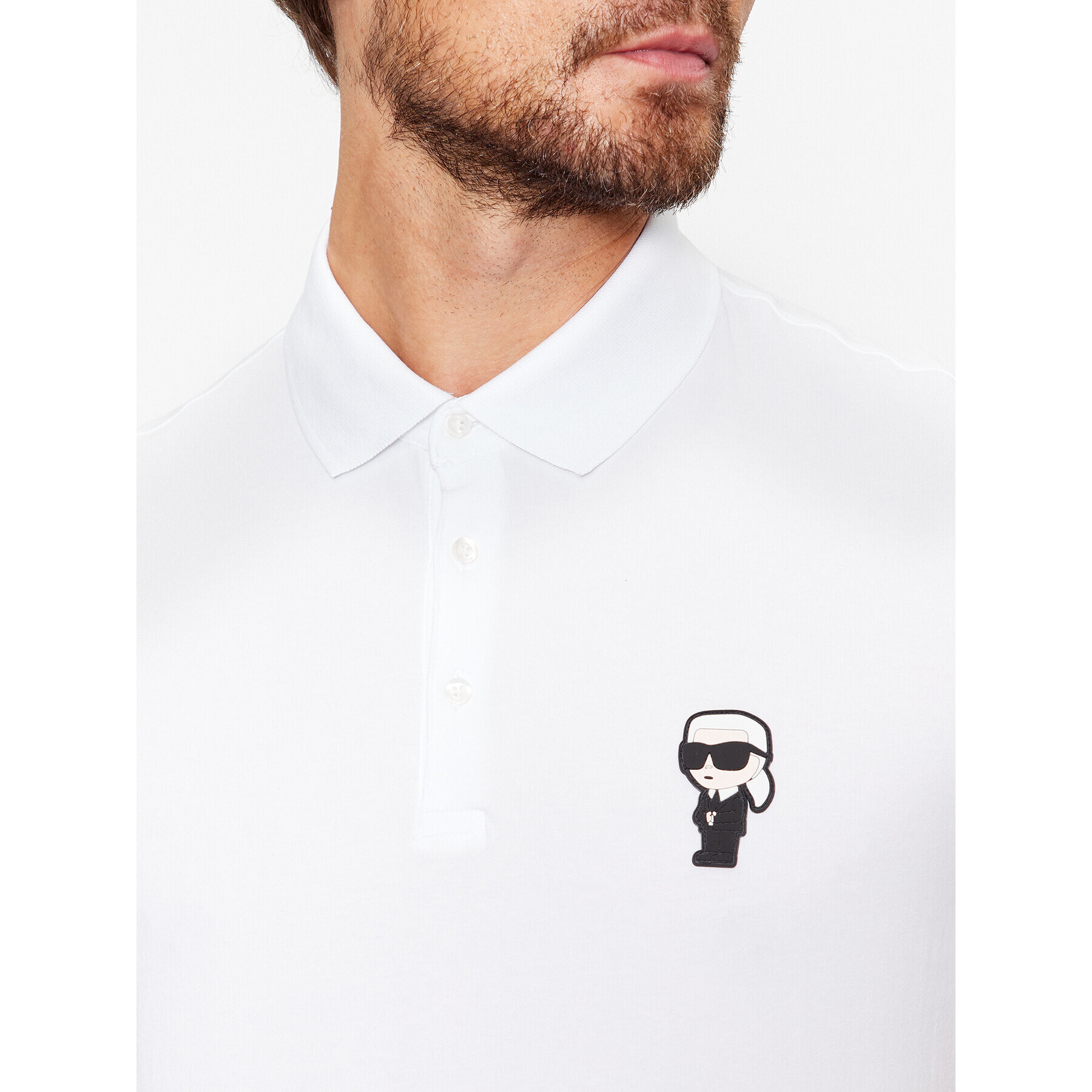 KARL LAGERFELD Polo majica 745022 500221 Bela Regular Fit - Pepit.si