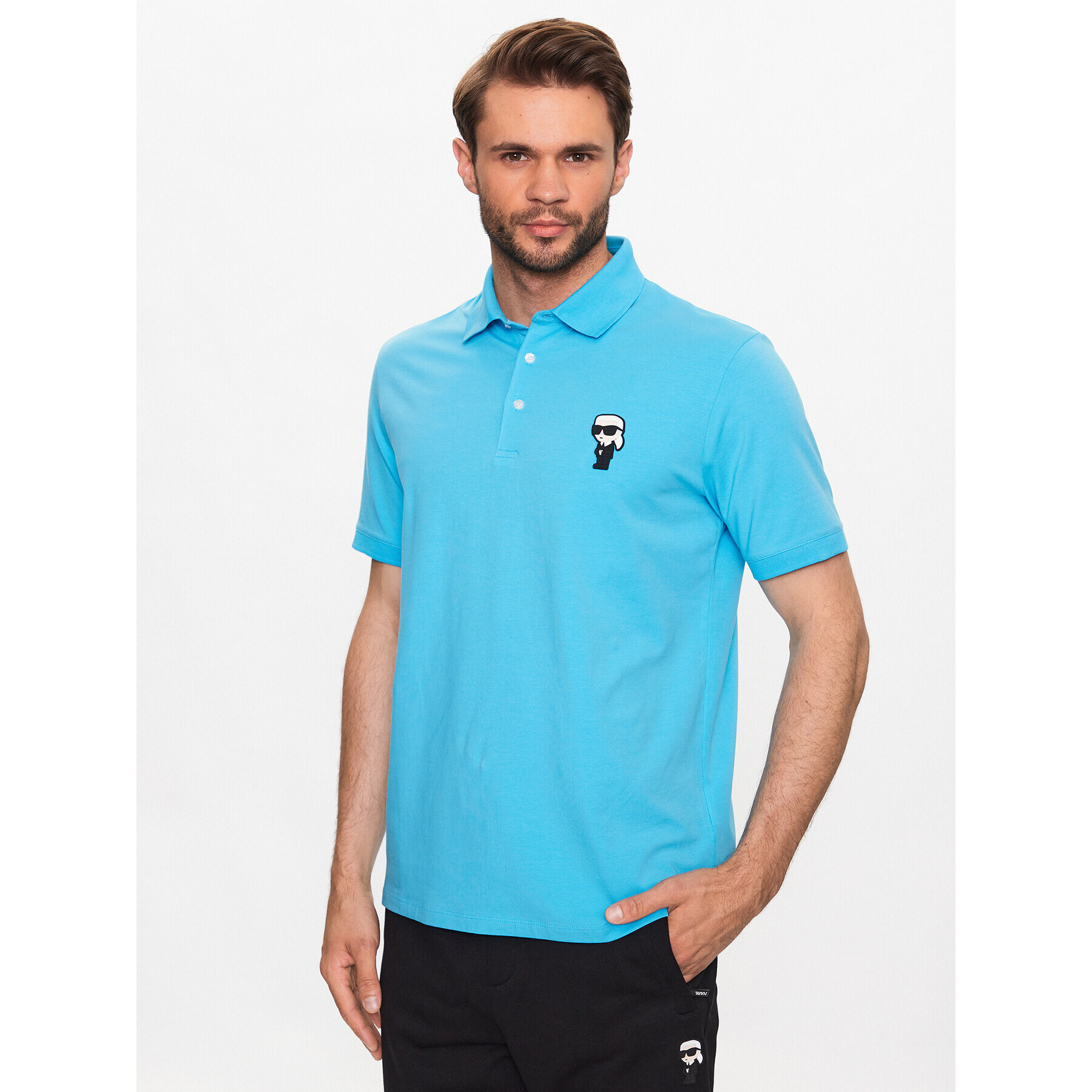 KARL LAGERFELD Polo majica 745022 532221 Modra Regular Fit - Pepit.si