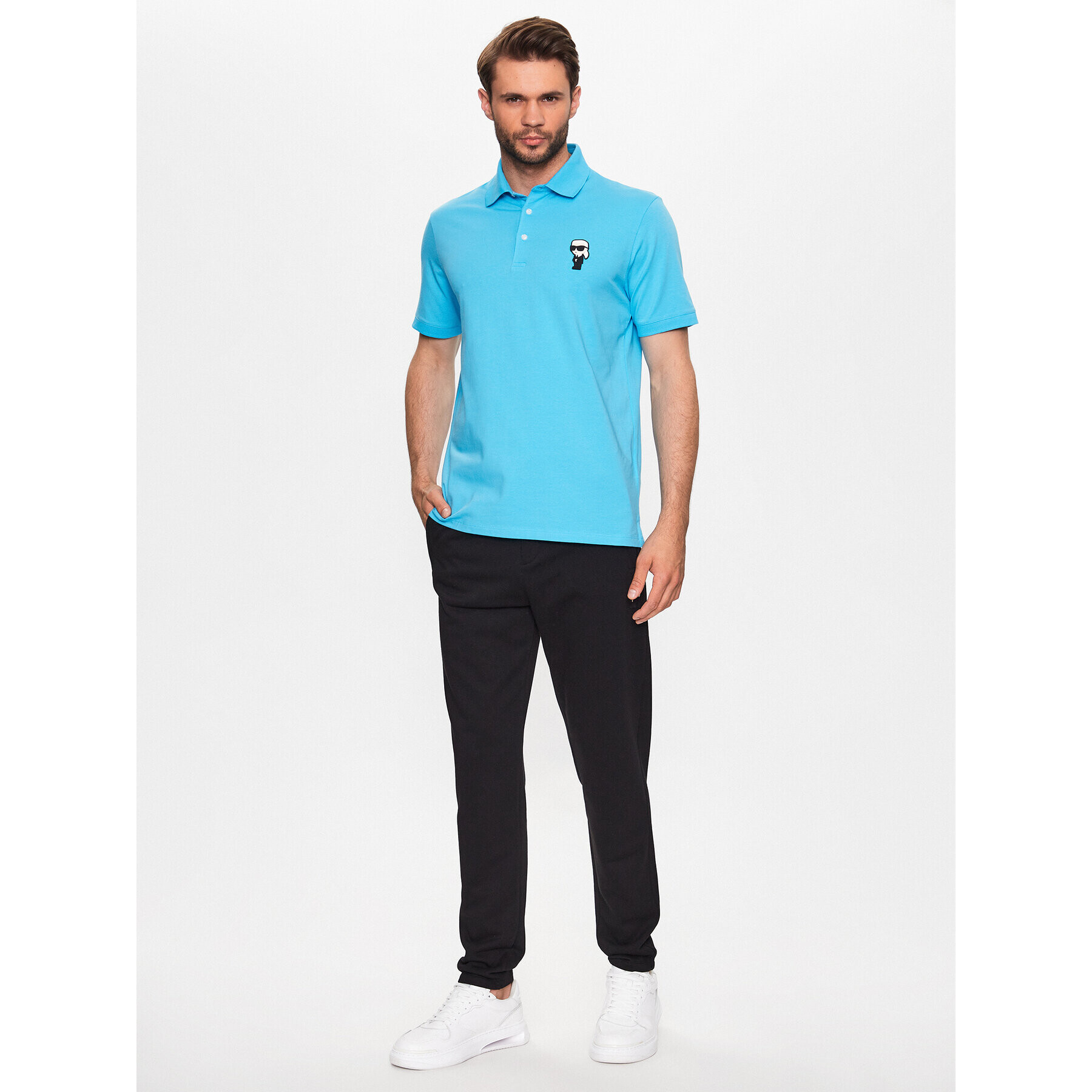 KARL LAGERFELD Polo majica 745022 532221 Modra Regular Fit - Pepit.si