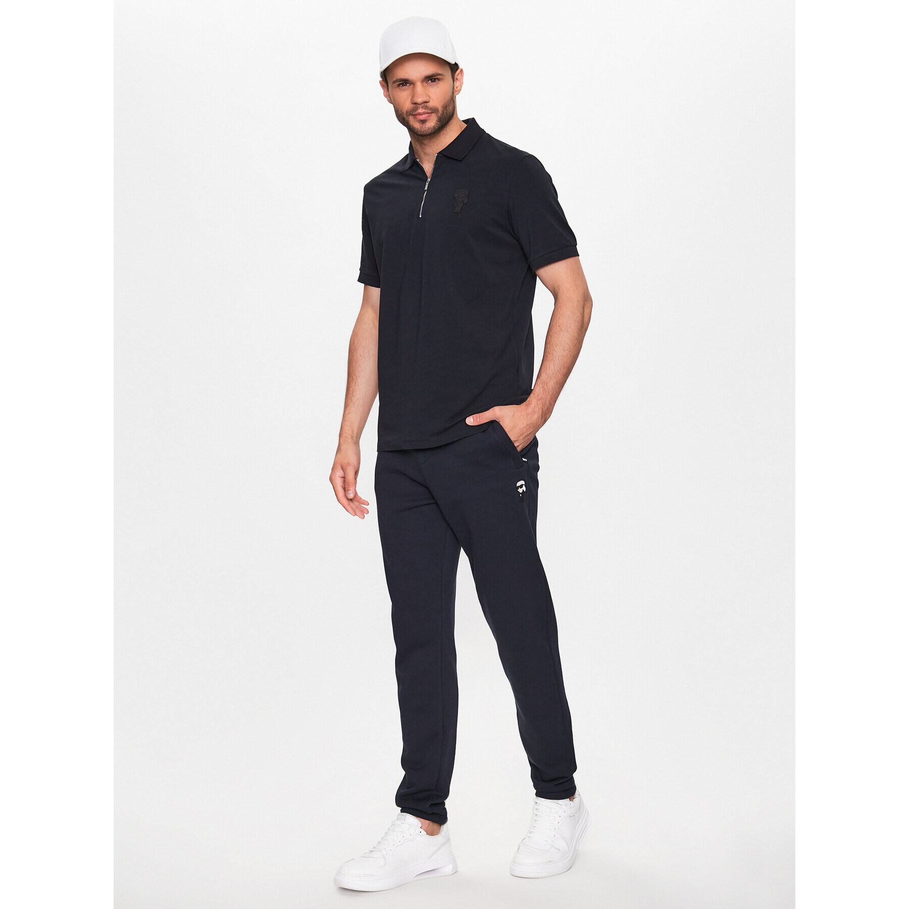 KARL LAGERFELD Polo majica 745023 532221 Mornarsko modra Regular Fit - Pepit.si