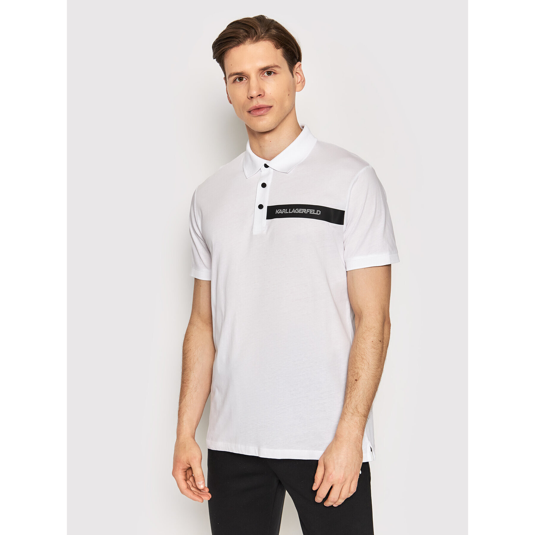 KARL LAGERFELD Polo majica 745024 521224 Bela Regular Fit - Pepit.si