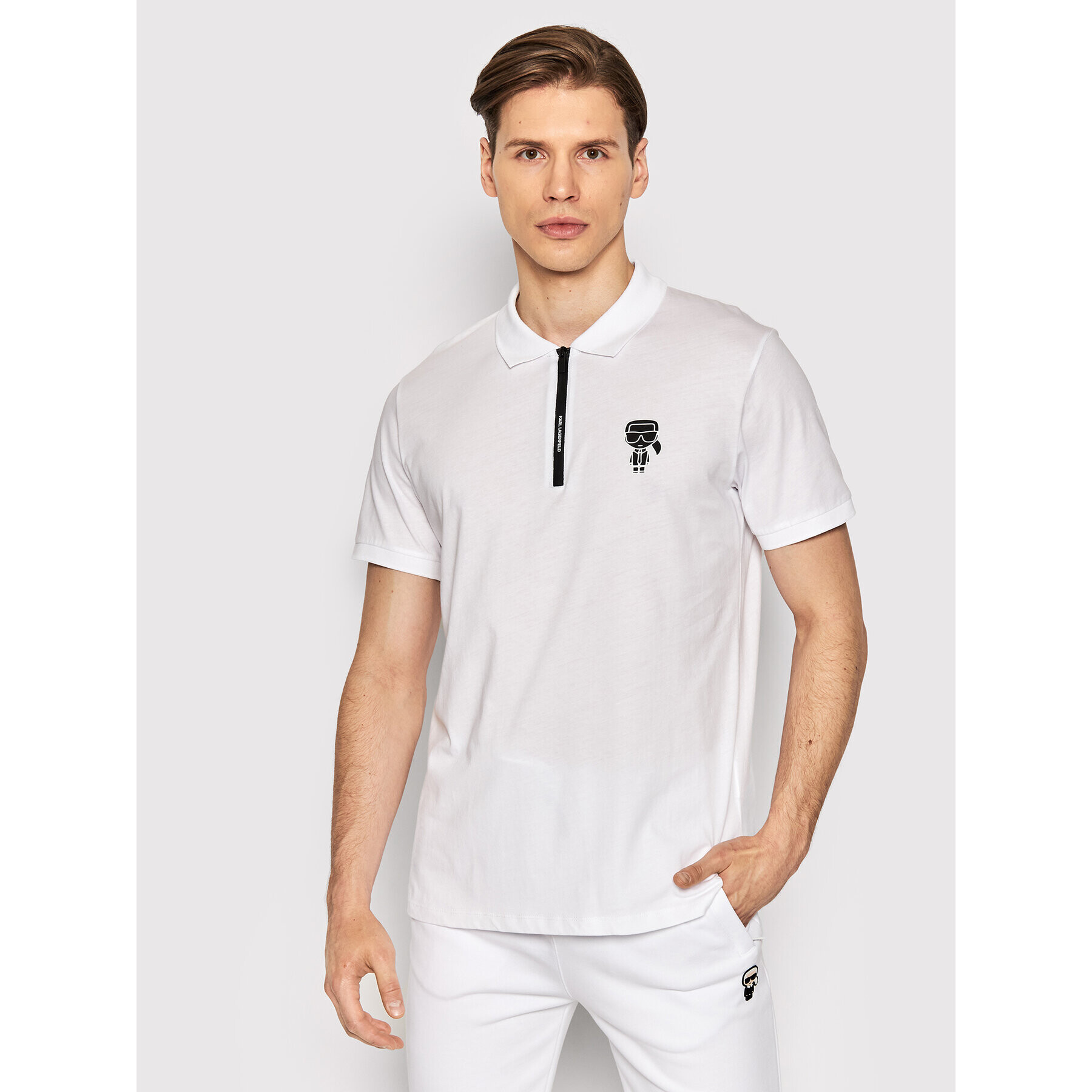 KARL LAGERFELD Polo majica 745025 521224 Bela Regular Fit - Pepit.si