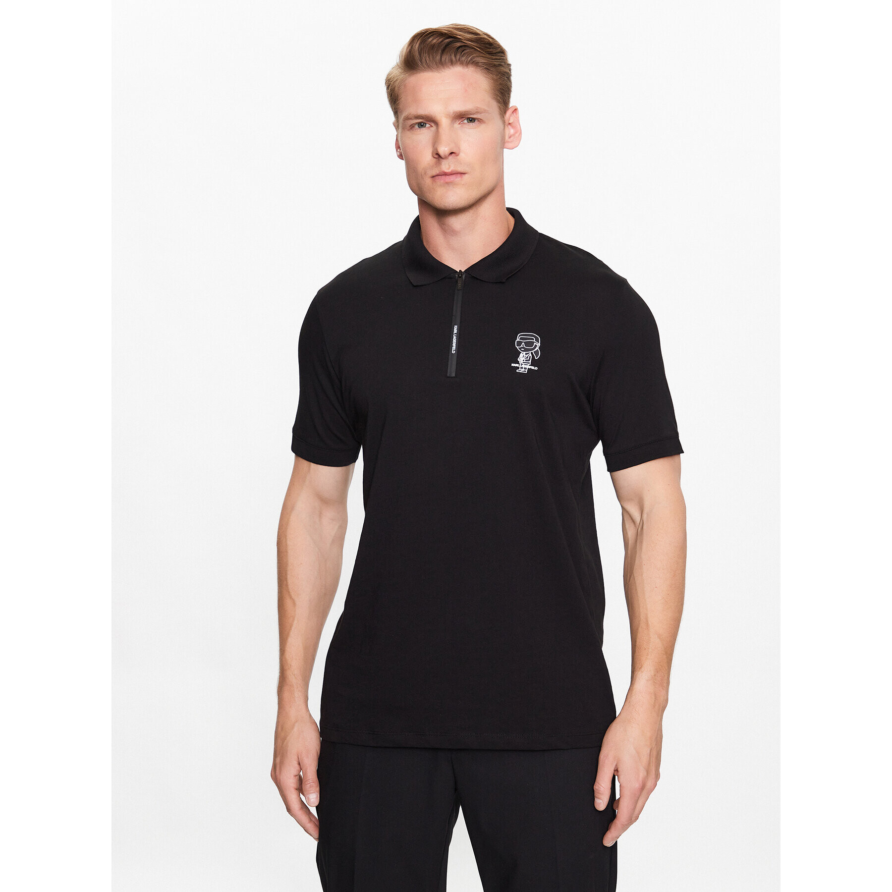 KARL LAGERFELD Polo majica 745025 532224 Črna Regular Fit - Pepit.si