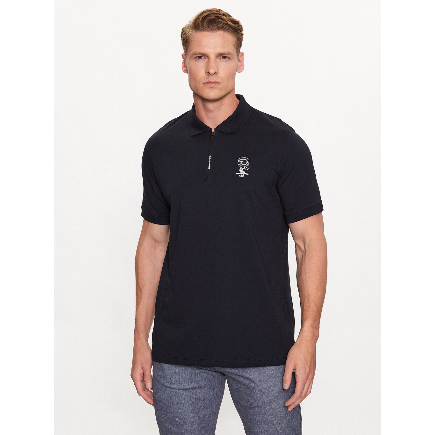 KARL LAGERFELD Polo majica 745025 532224 Mornarsko modra Regular Fit - Pepit.si