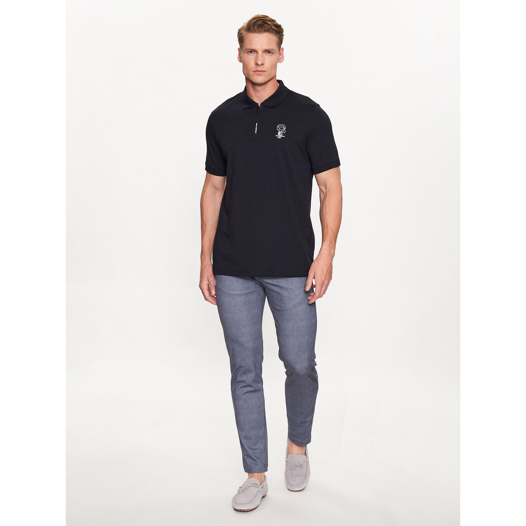 KARL LAGERFELD Polo majica 745025 532224 Mornarsko modra Regular Fit - Pepit.si