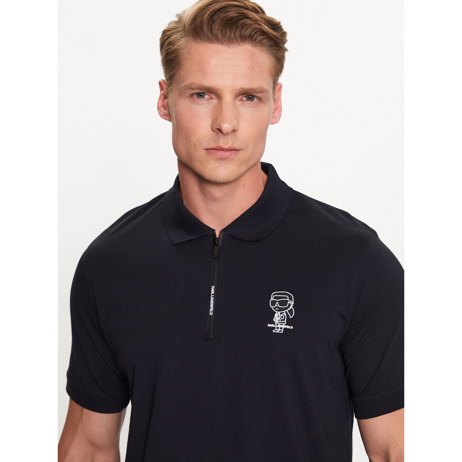 KARL LAGERFELD Polo majica 745025 532224 Mornarsko modra Regular Fit - Pepit.si