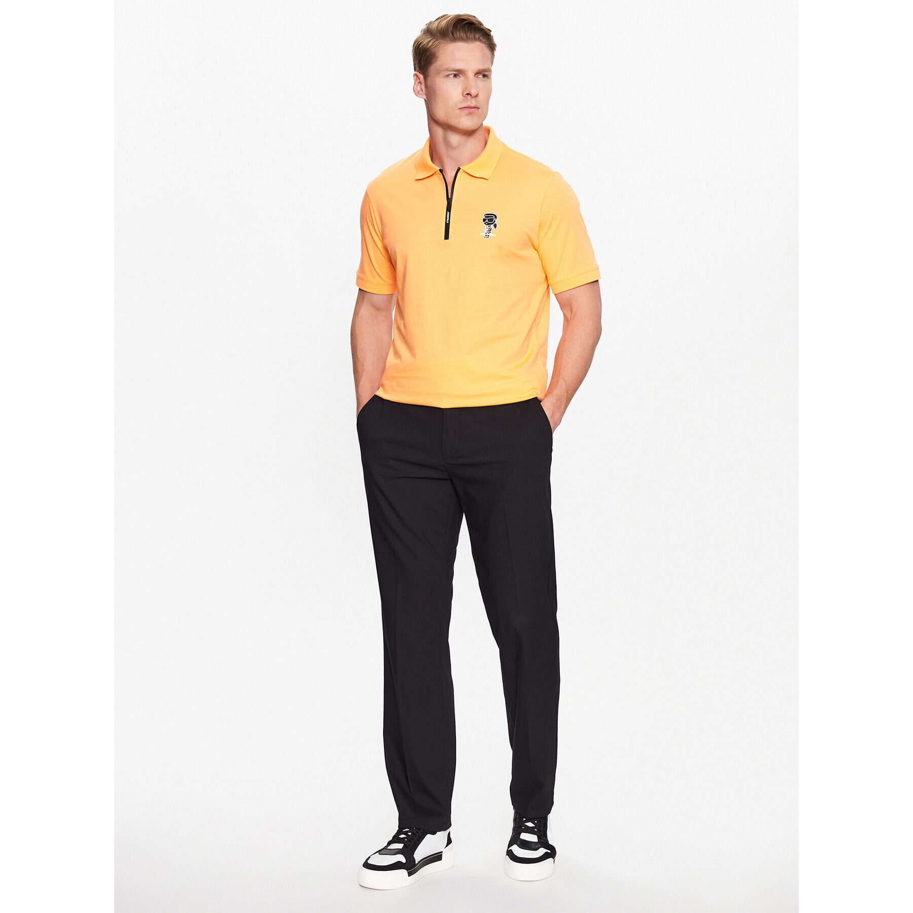 KARL LAGERFELD Polo majica 745025 532224 Oranžna Regular Fit - Pepit.si