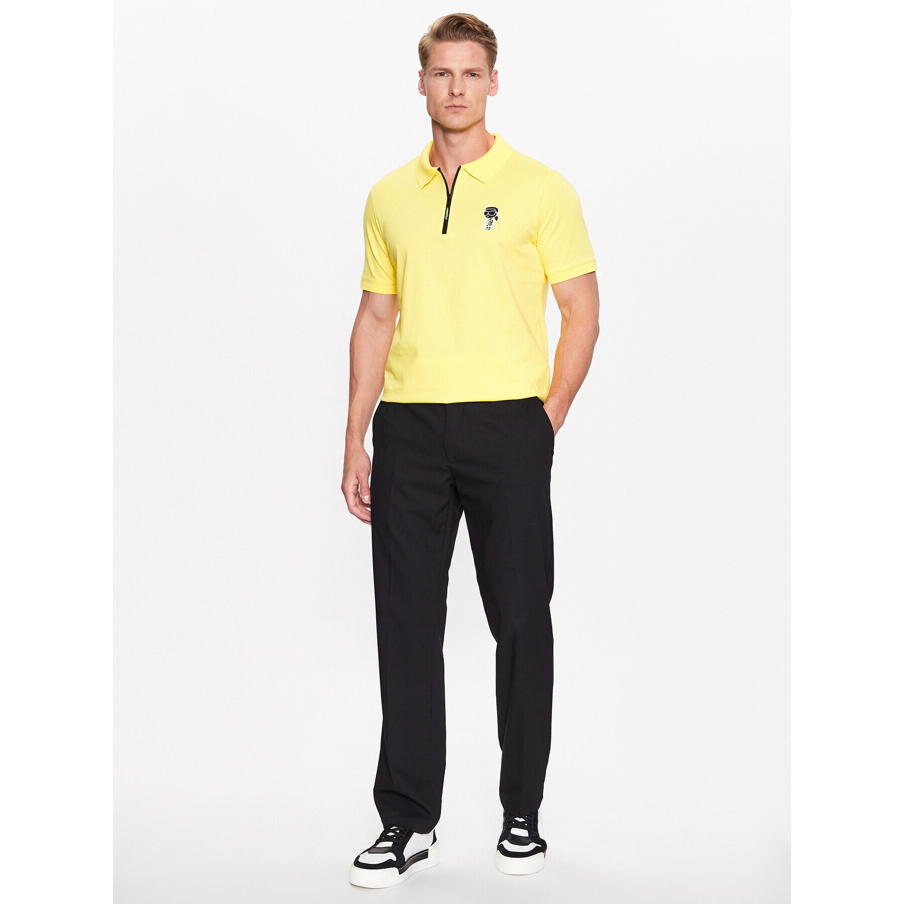 KARL LAGERFELD Polo majica 745025 532224 Rumena Regular Fit - Pepit.si