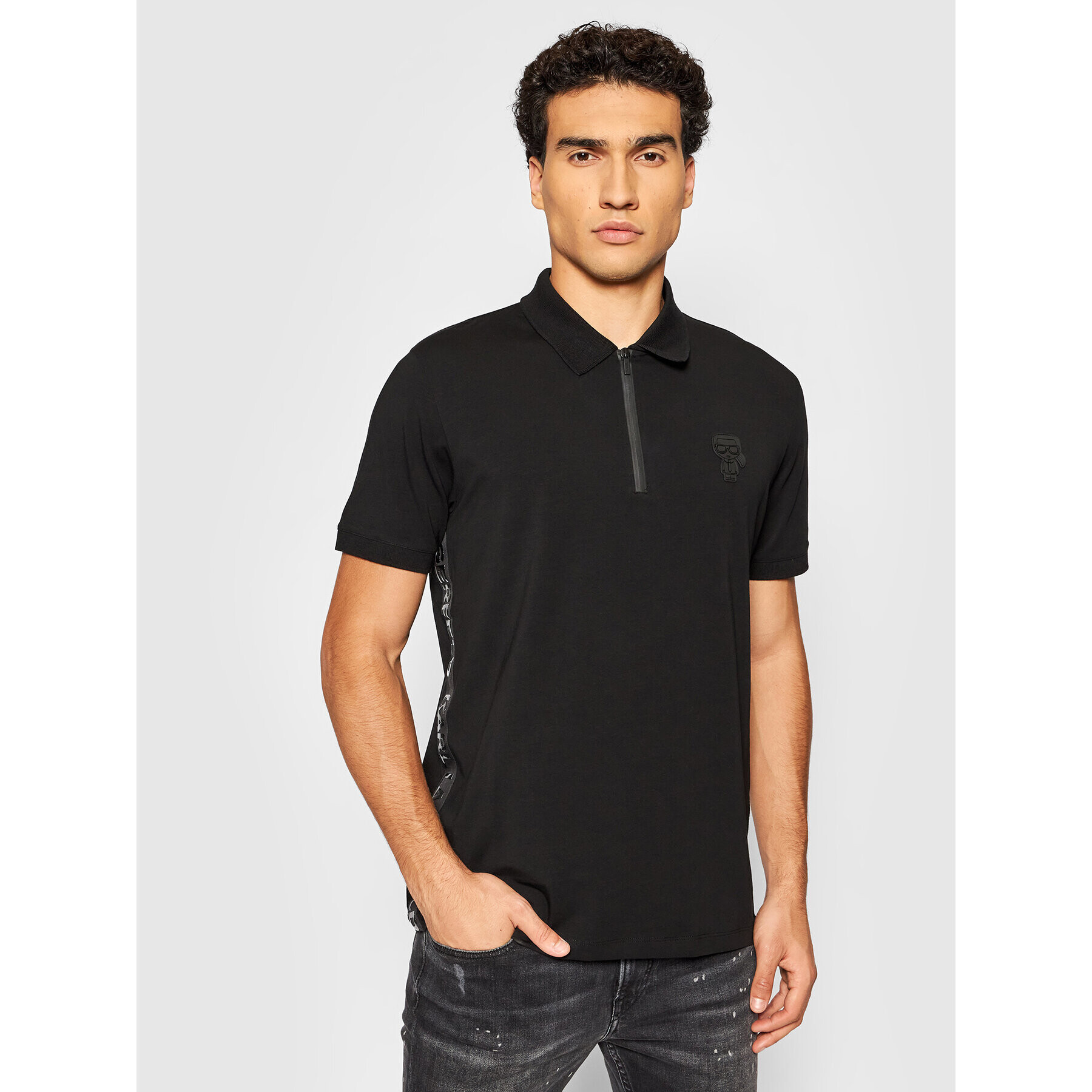 KARL LAGERFELD Polo majica 745032 512221 Črna Regular Fit - Pepit.si