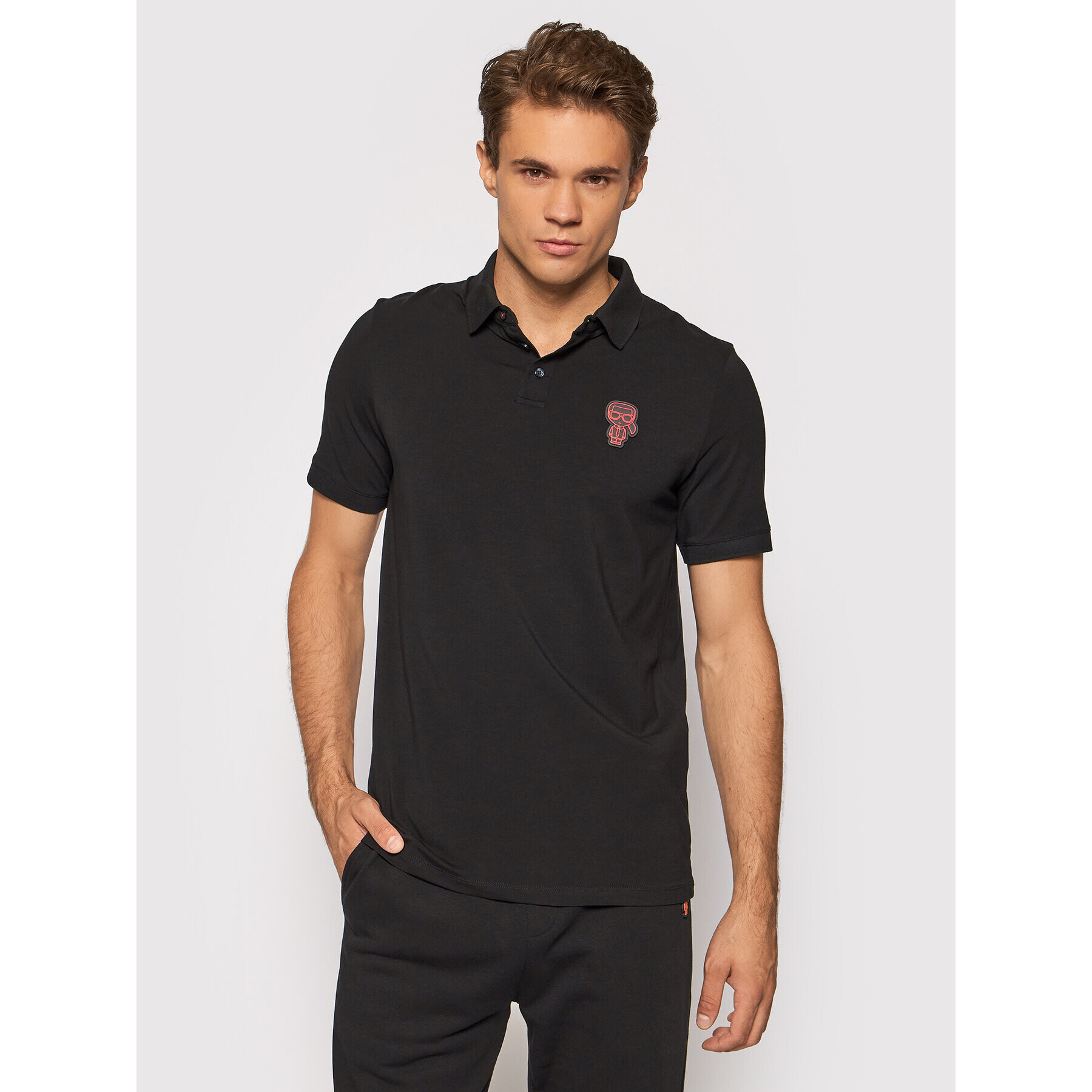 KARL LAGERFELD Polo majica 745071 512221 Črna Regular Fit - Pepit.si