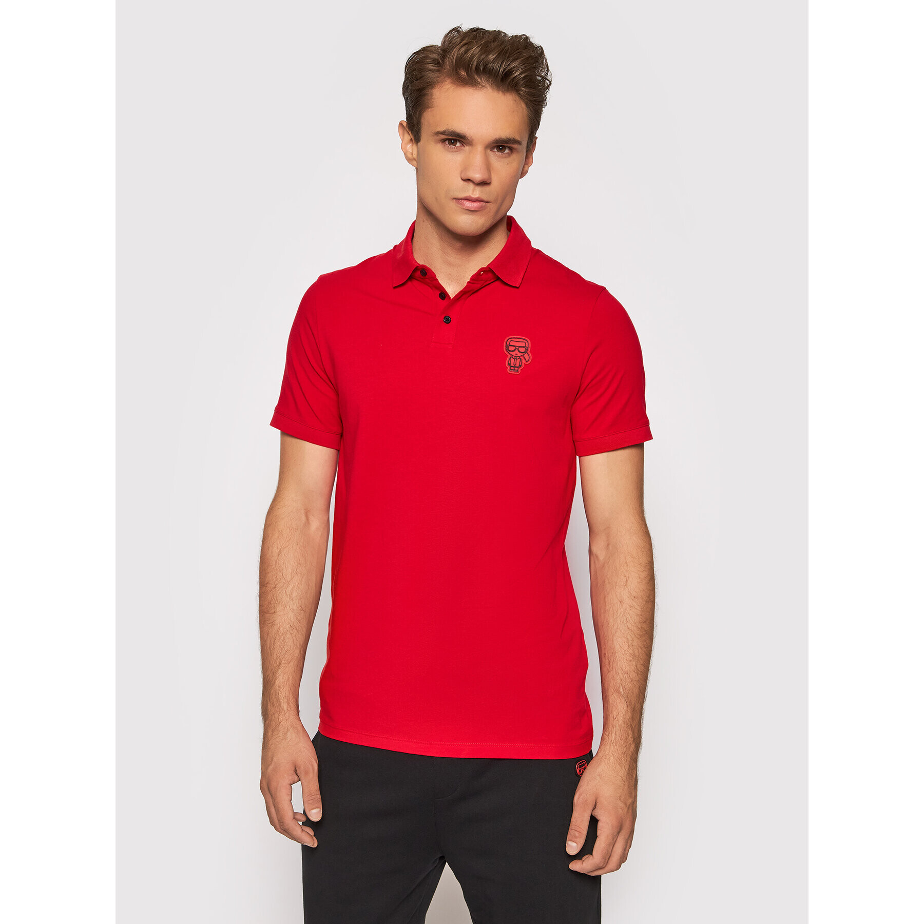 KARL LAGERFELD Polo majica 745071 512221 Rdeča Regular Fit - Pepit.si