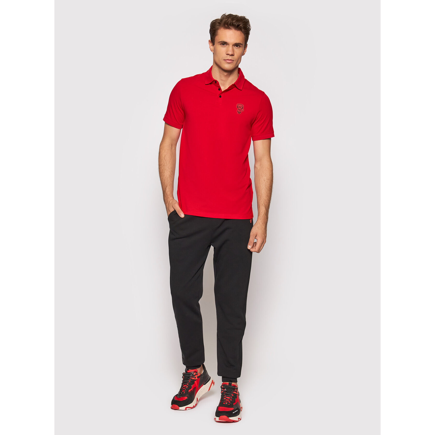 KARL LAGERFELD Polo majica 745071 512221 Rdeča Regular Fit - Pepit.si