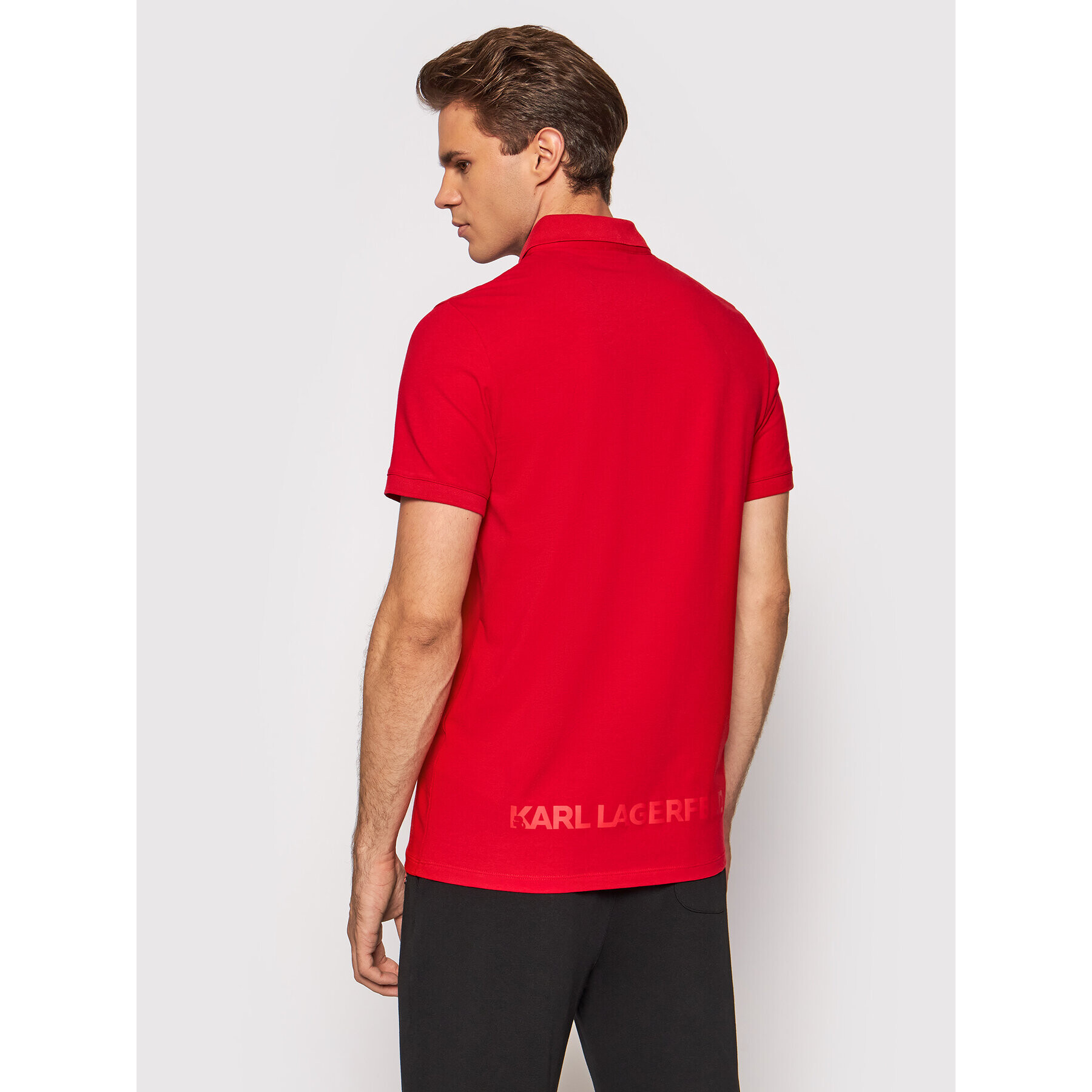 KARL LAGERFELD Polo majica 745071 512221 Rdeča Regular Fit - Pepit.si