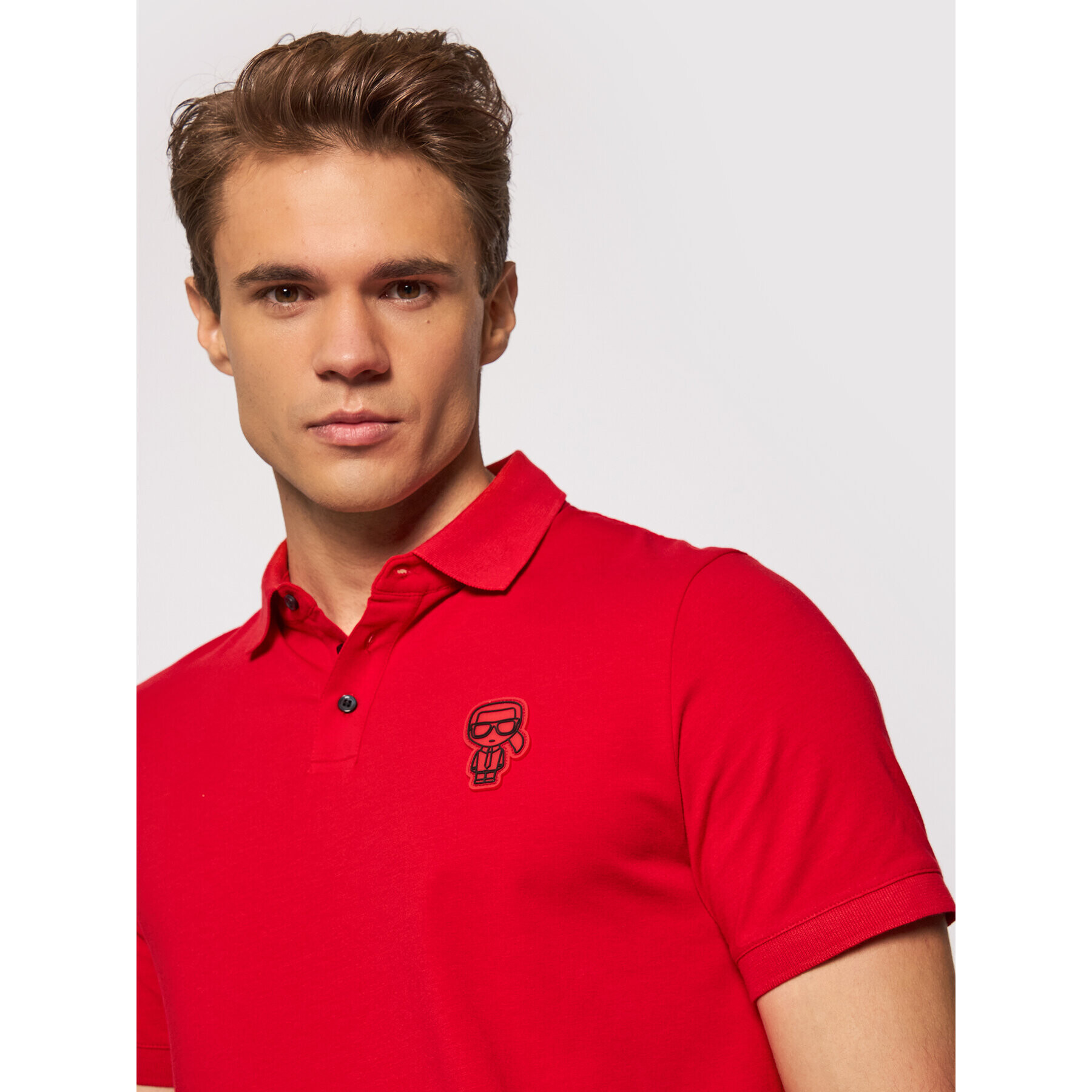 KARL LAGERFELD Polo majica 745071 512221 Rdeča Regular Fit - Pepit.si