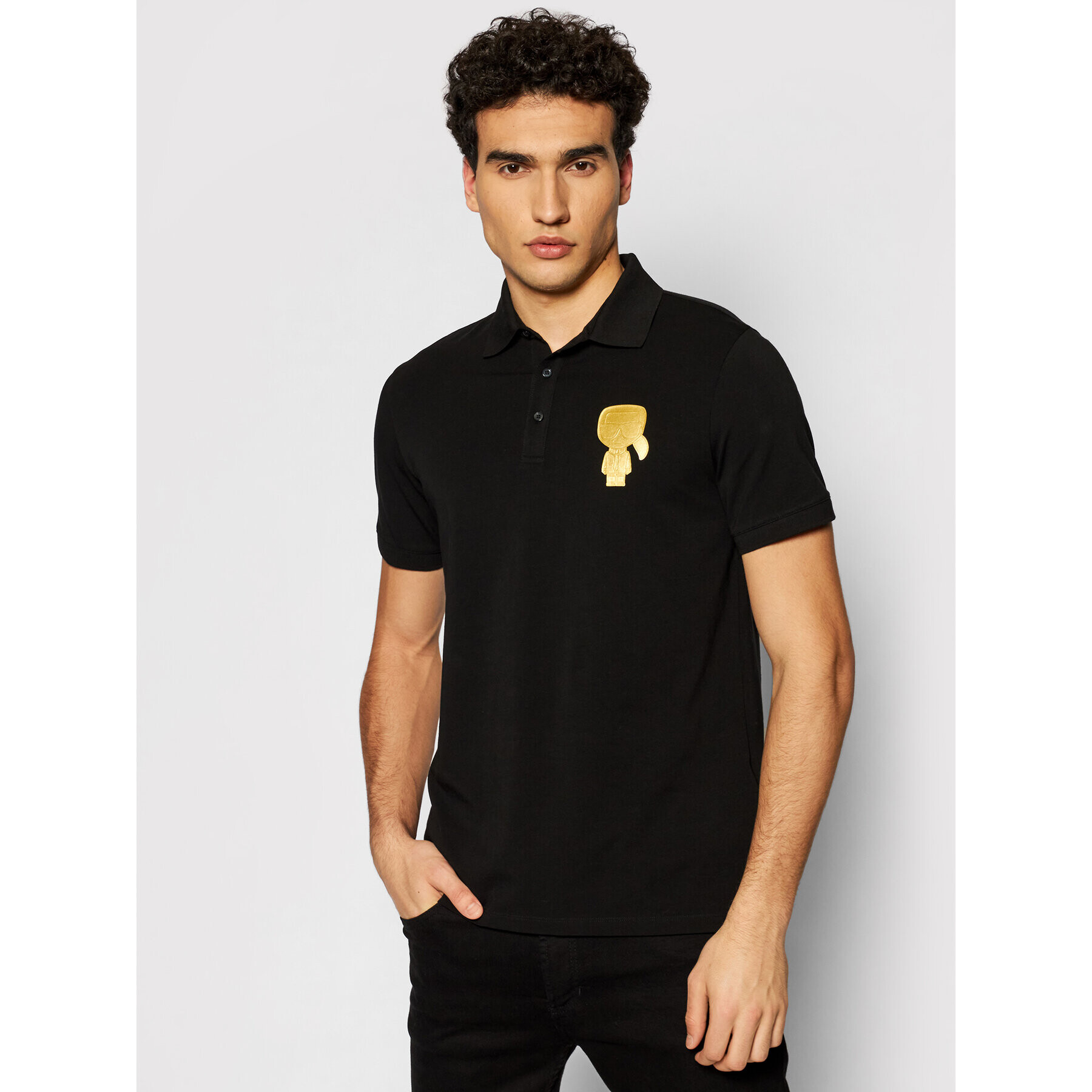 KARL LAGERFELD Polo majica 745080 511221 Črna Regular Fit - Pepit.si