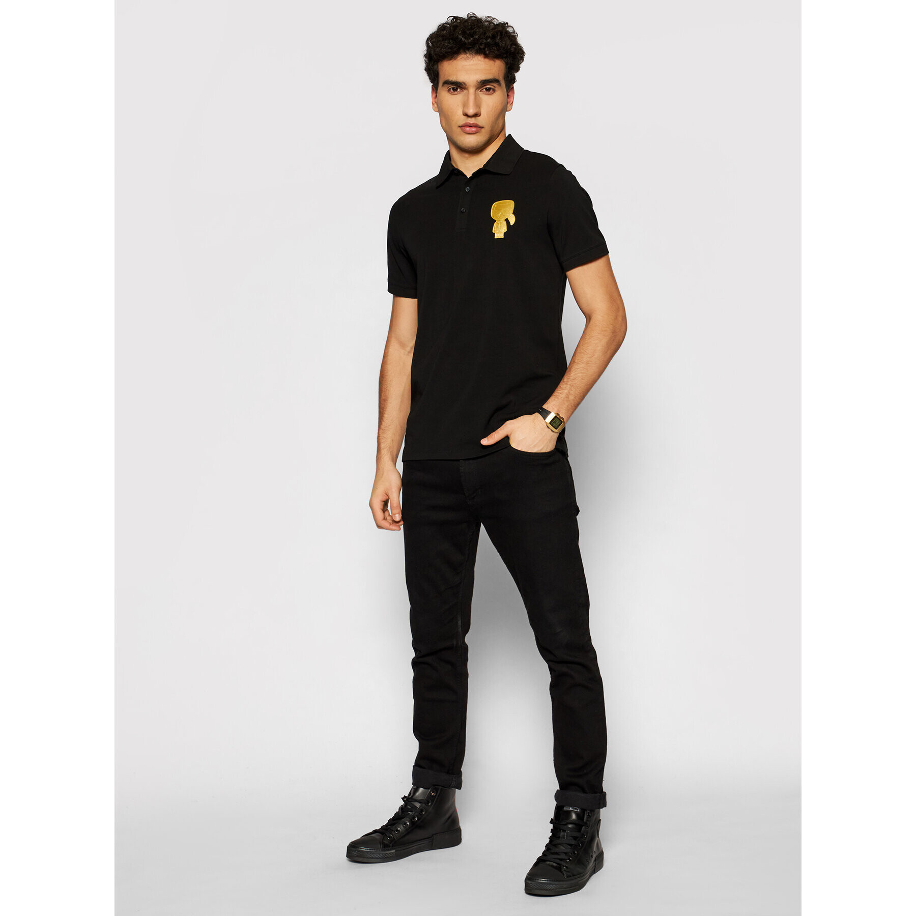 KARL LAGERFELD Polo majica 745080 511221 Črna Regular Fit - Pepit.si