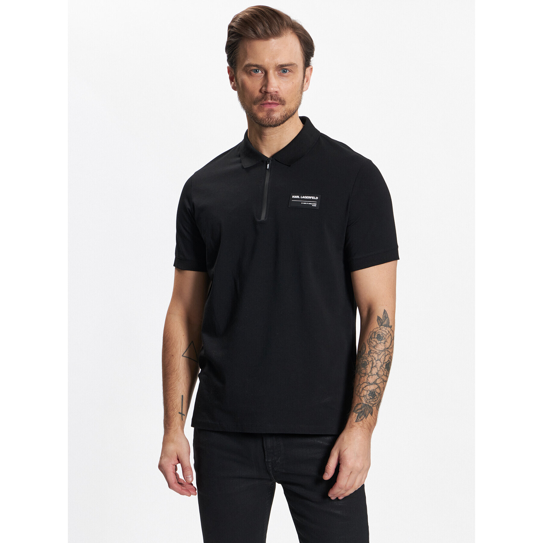 KARL LAGERFELD Polo majica 745080 531221 Črna Regular Fit - Pepit.si