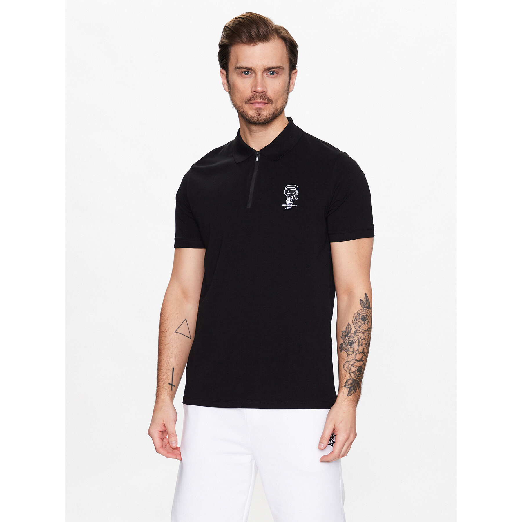 KARL LAGERFELD Polo majica 745081 531221 Črna Regular Fit - Pepit.si