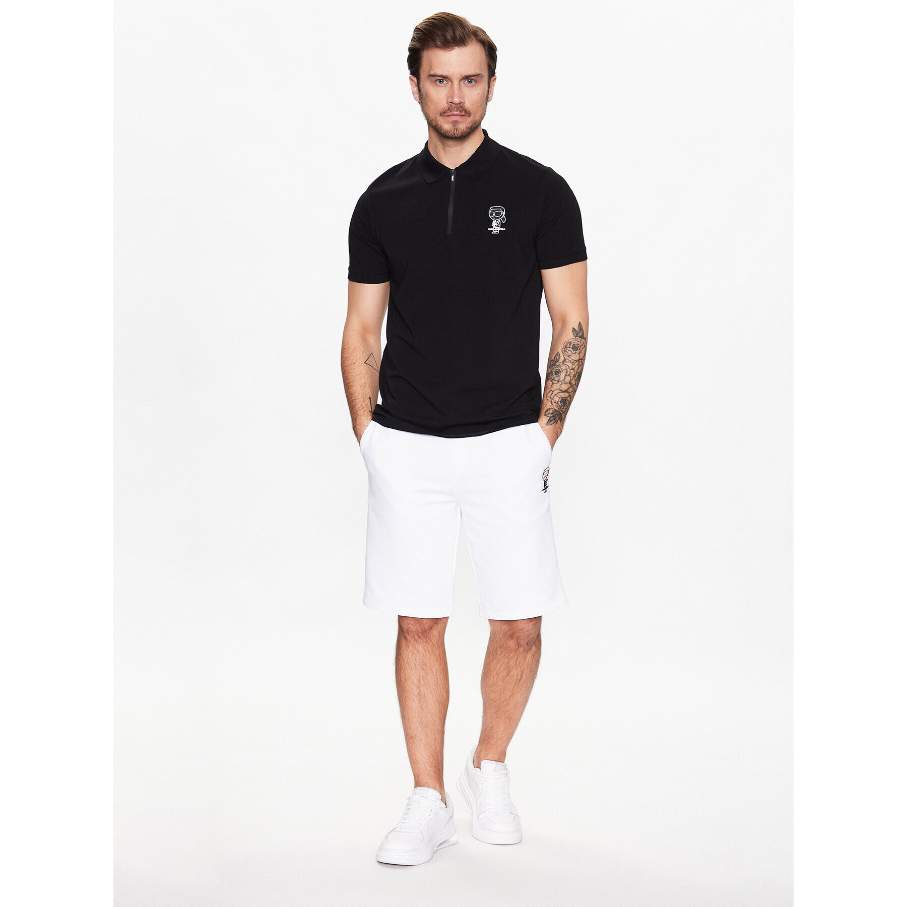 KARL LAGERFELD Polo majica 745081 531221 Črna Regular Fit - Pepit.si