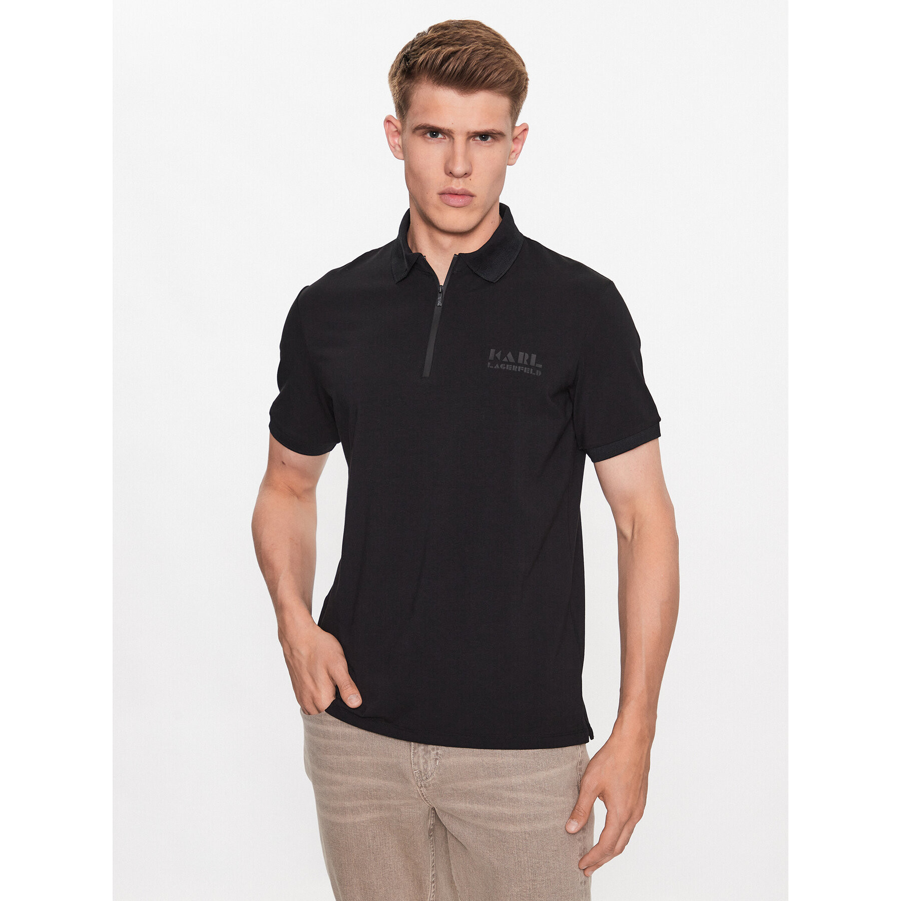 KARL LAGERFELD Polo majica 745081 533221 Črna Regular Fit - Pepit.si