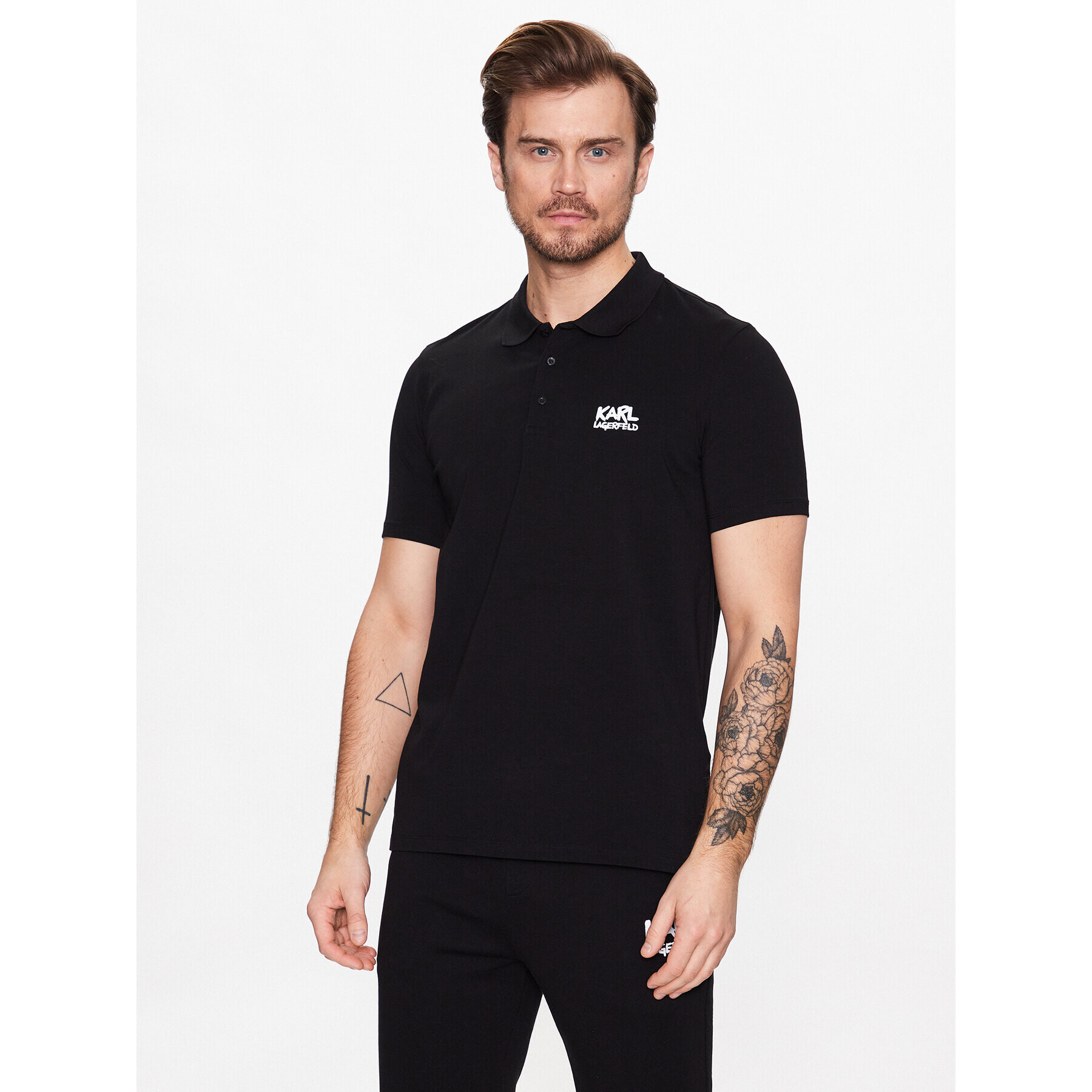 KARL LAGERFELD Polo majica 745082 531221 Črna Regular Fit - Pepit.si