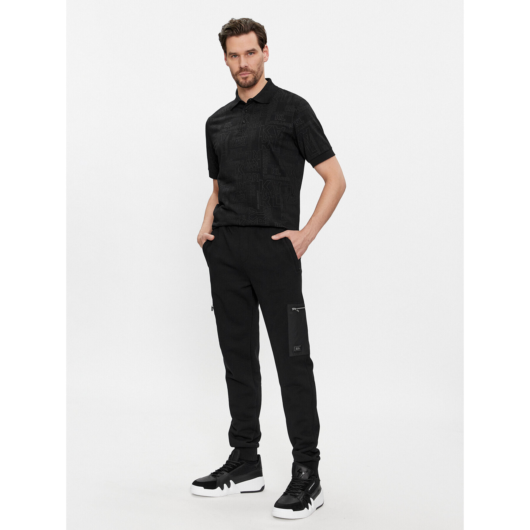 KARL LAGERFELD Polo majica 745082 541224 Črna Regular Fit - Pepit.si