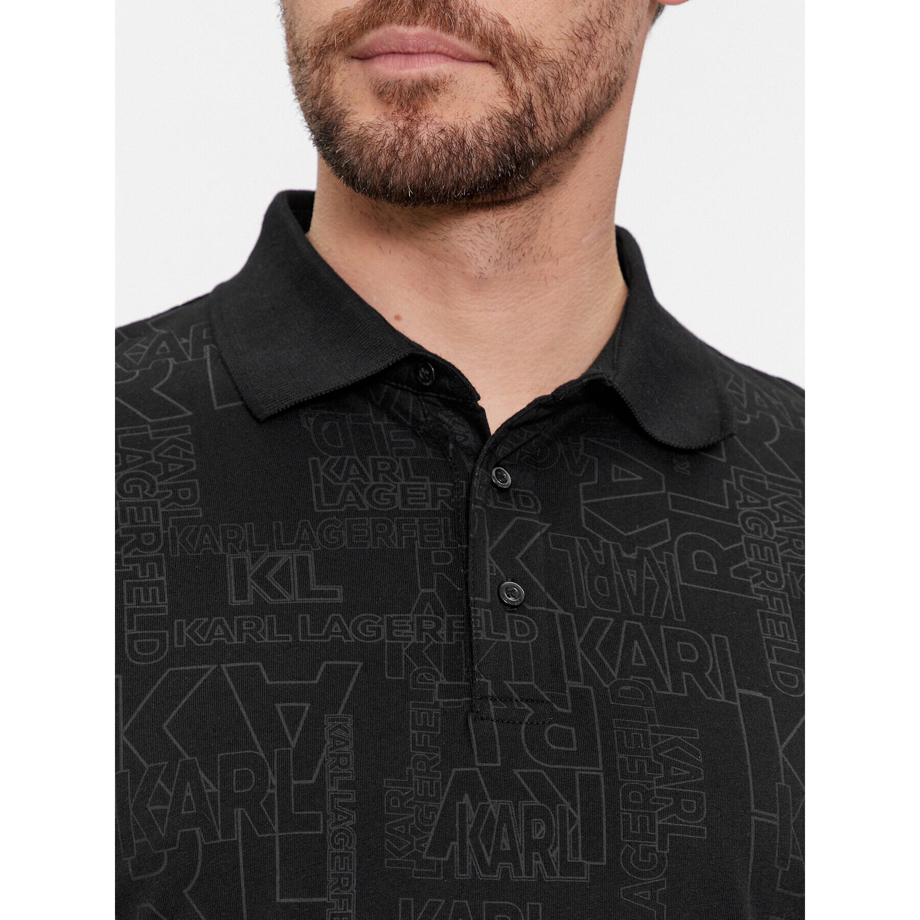 KARL LAGERFELD Polo majica 745082 541224 Črna Regular Fit - Pepit.si