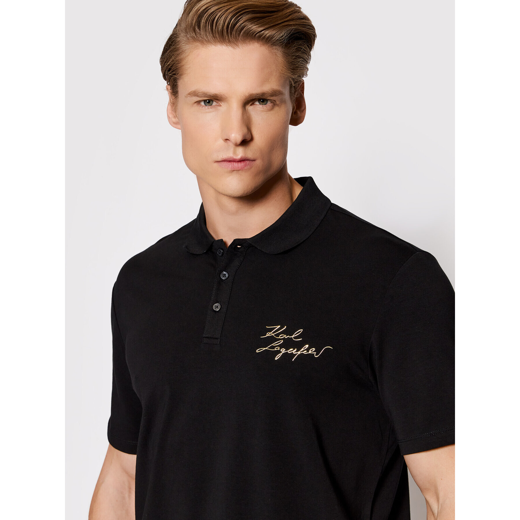 KARL LAGERFELD Polo majica 745400 521221 Črna Regular Fit - Pepit.si