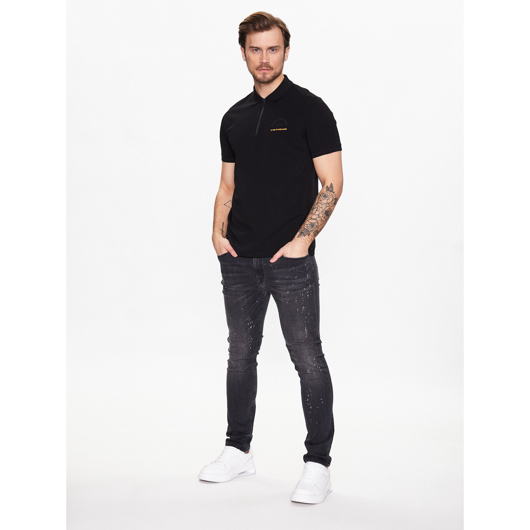 KARL LAGERFELD Polo majica 745400 531221 Črna Regular Fit - Pepit.si